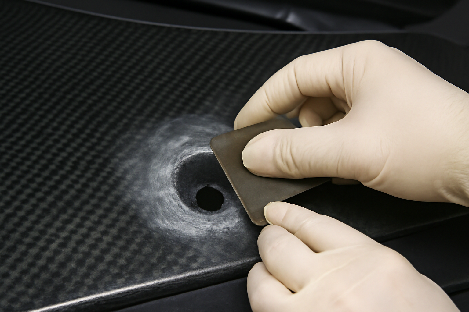 Using sandpaper to sand the surface smooth