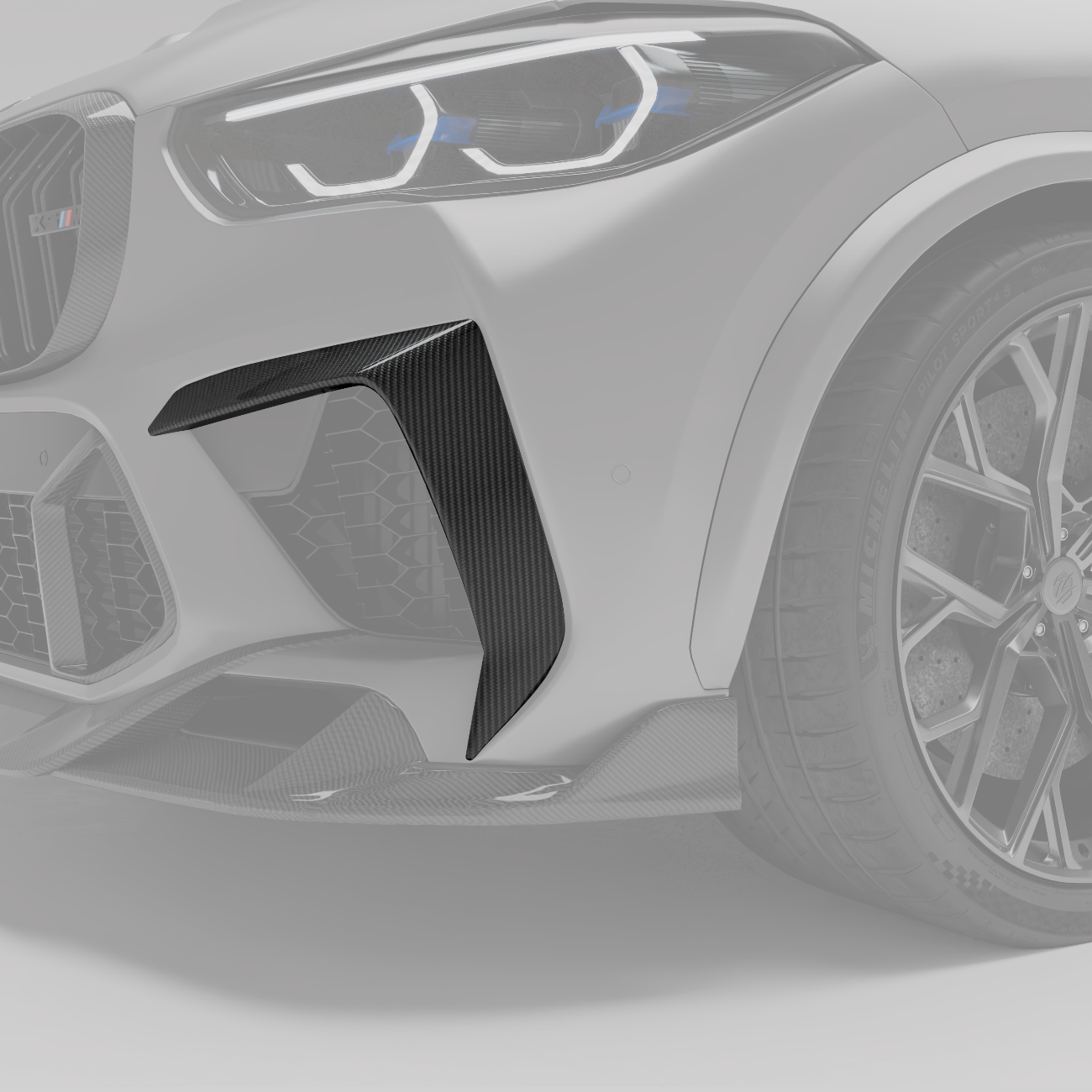 BMW X5M F95 PRE LCI Carbon Fiber Front Bumper Canards
