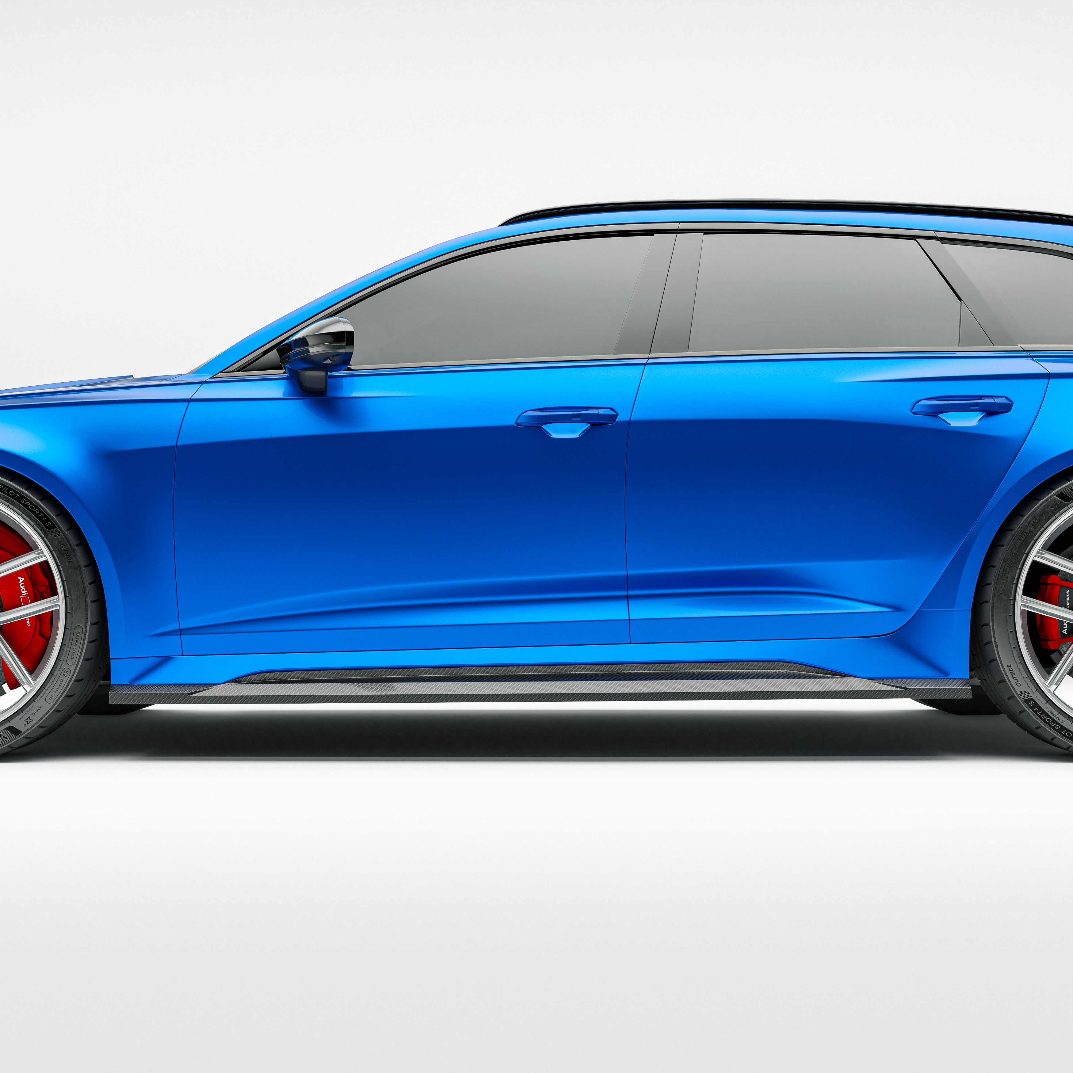 Audi RS6 C8 Carbon Fiber Side Skirts - Revozport