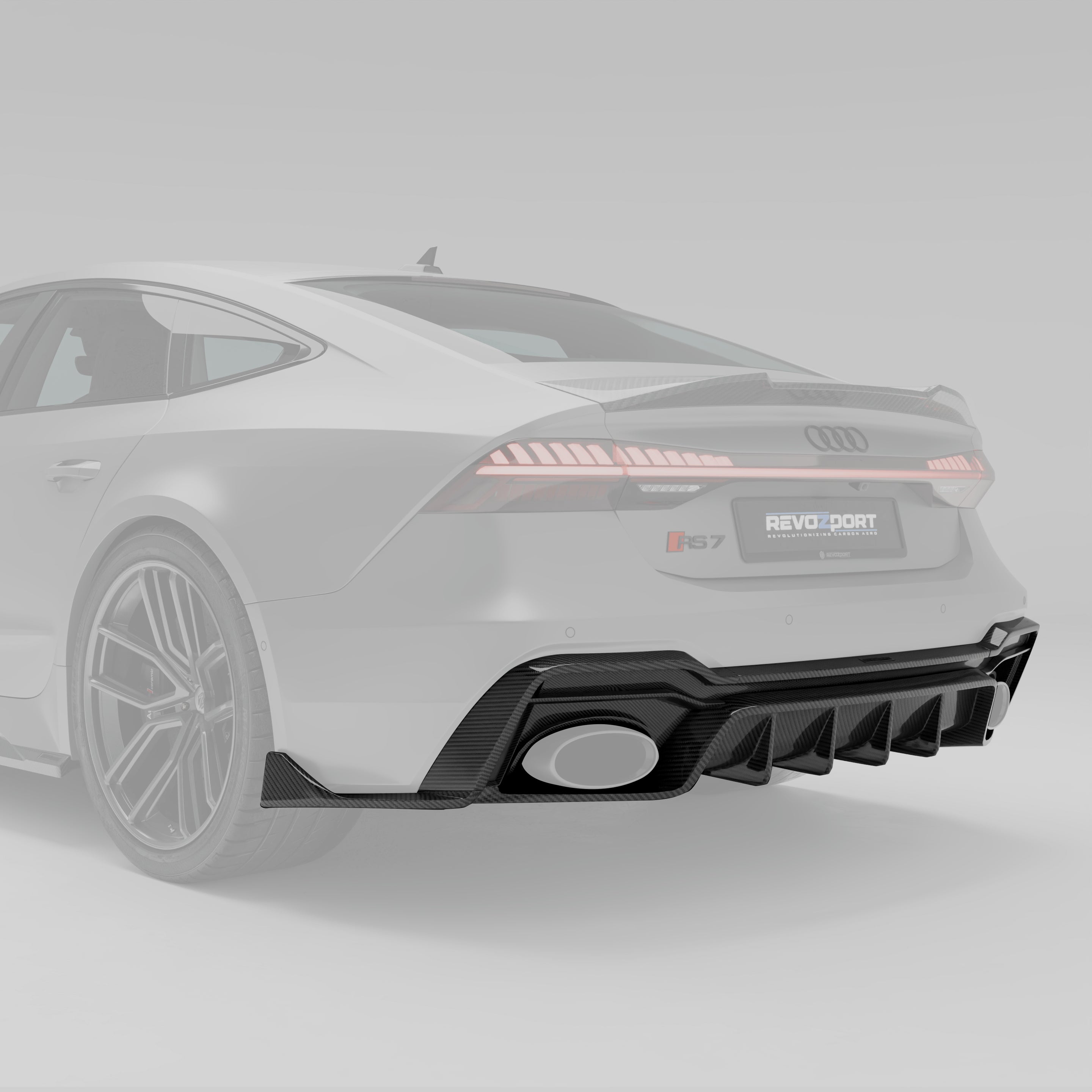 Audi RS7 C8 Carbon Fiber Rear Diffuser - Revozport