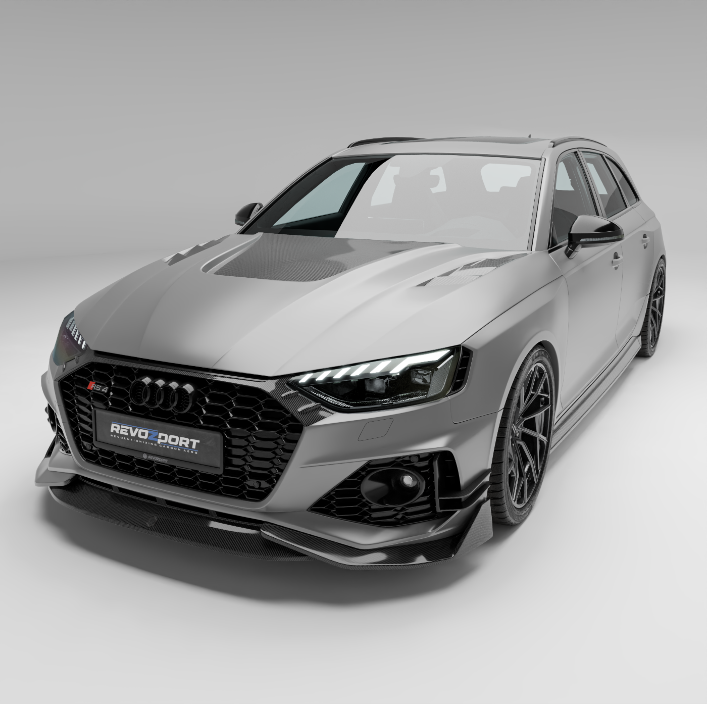 Audi RS4 B9.5 Facelift Avant Carbon Fiber Renderings-Revozport