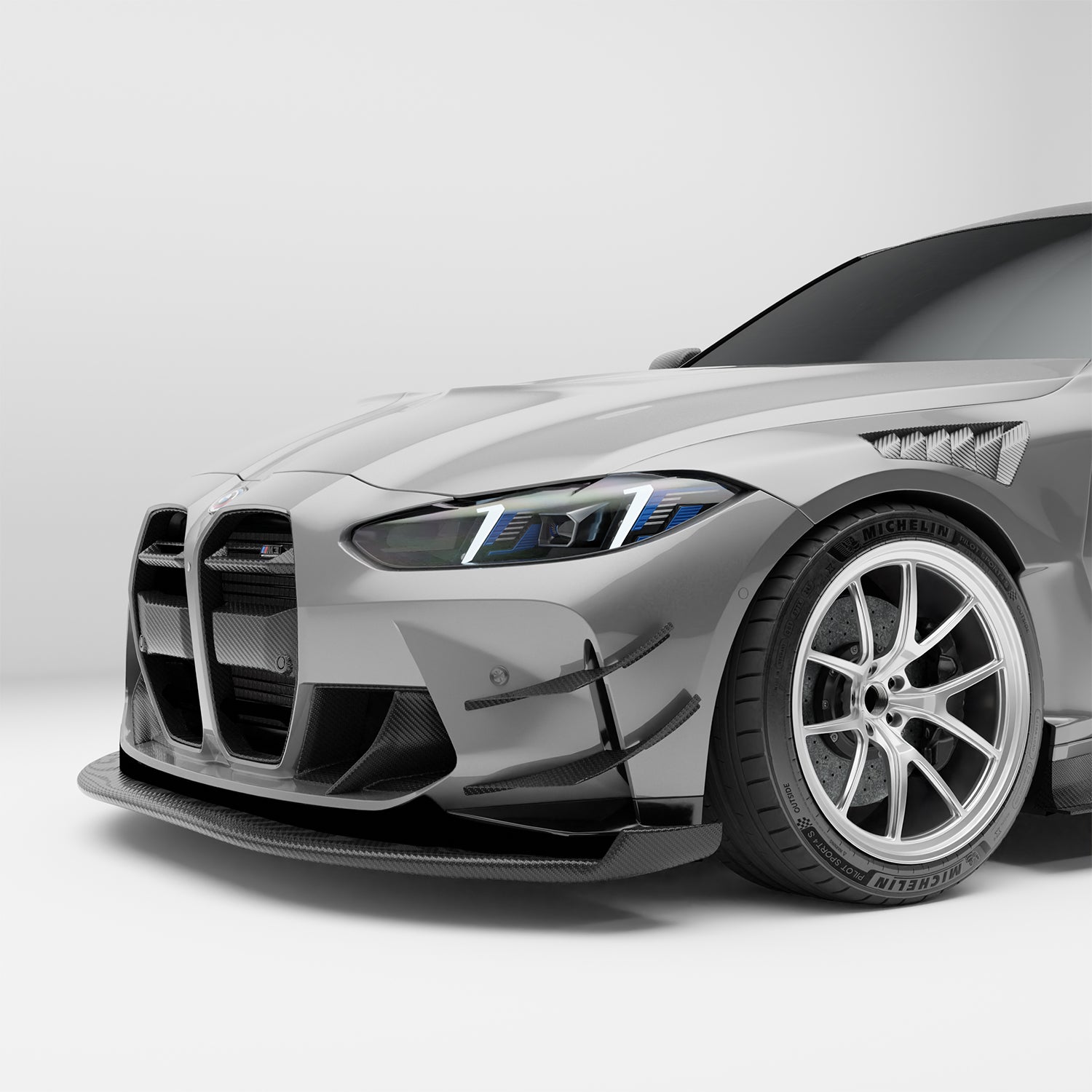 BMW M3 G80 Carbon Fiber Front Bumper Canards - Revozport