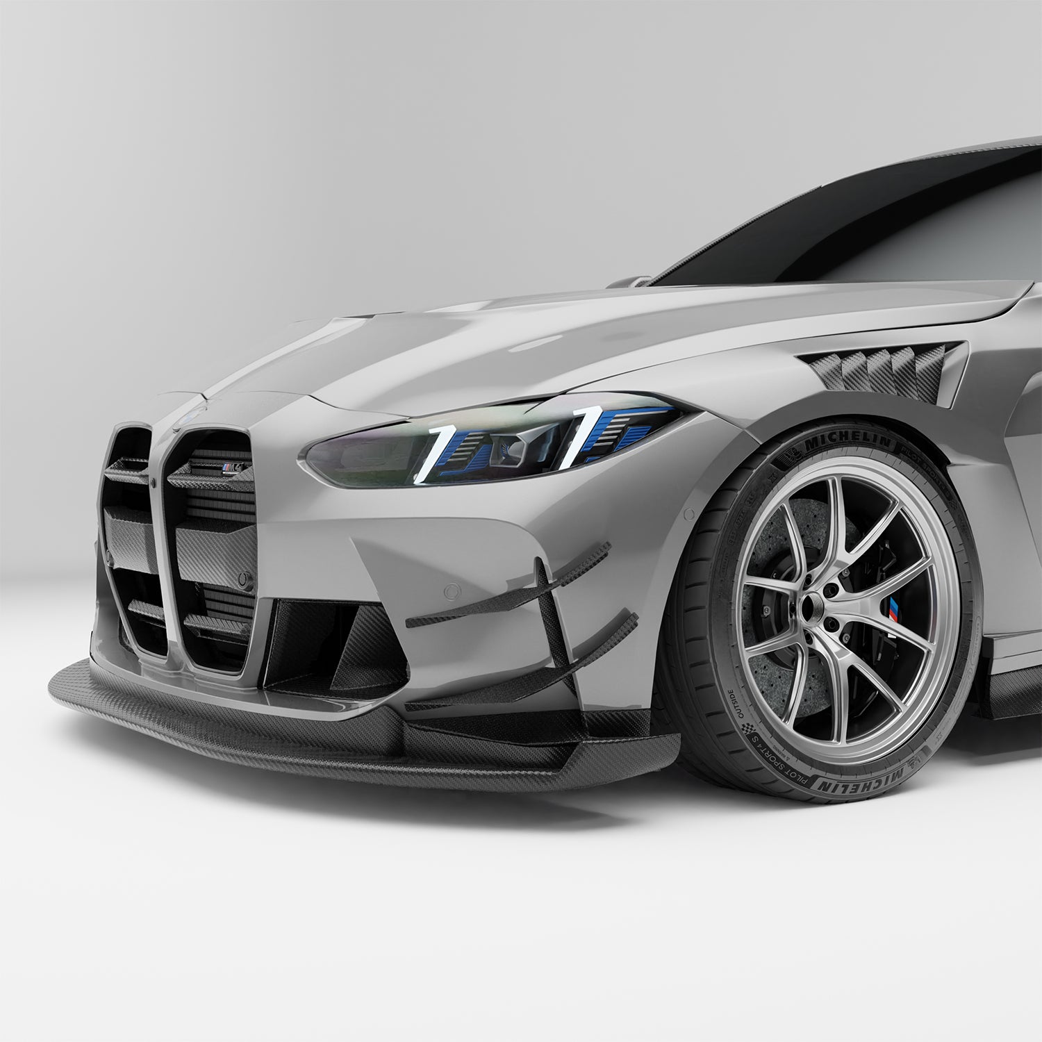 BMW M4 G82 Carbon Fiber Front Bumper Canards - Revozport