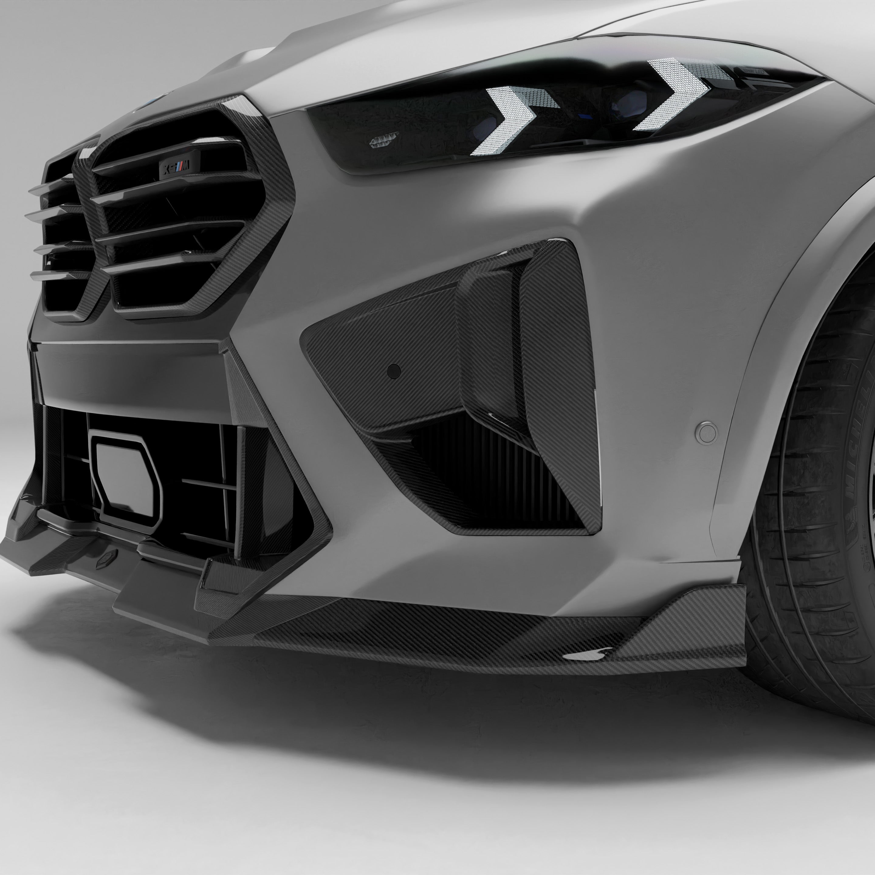 BMW X5M F95 LCI Carbon Fiber Front Lip - Revozport