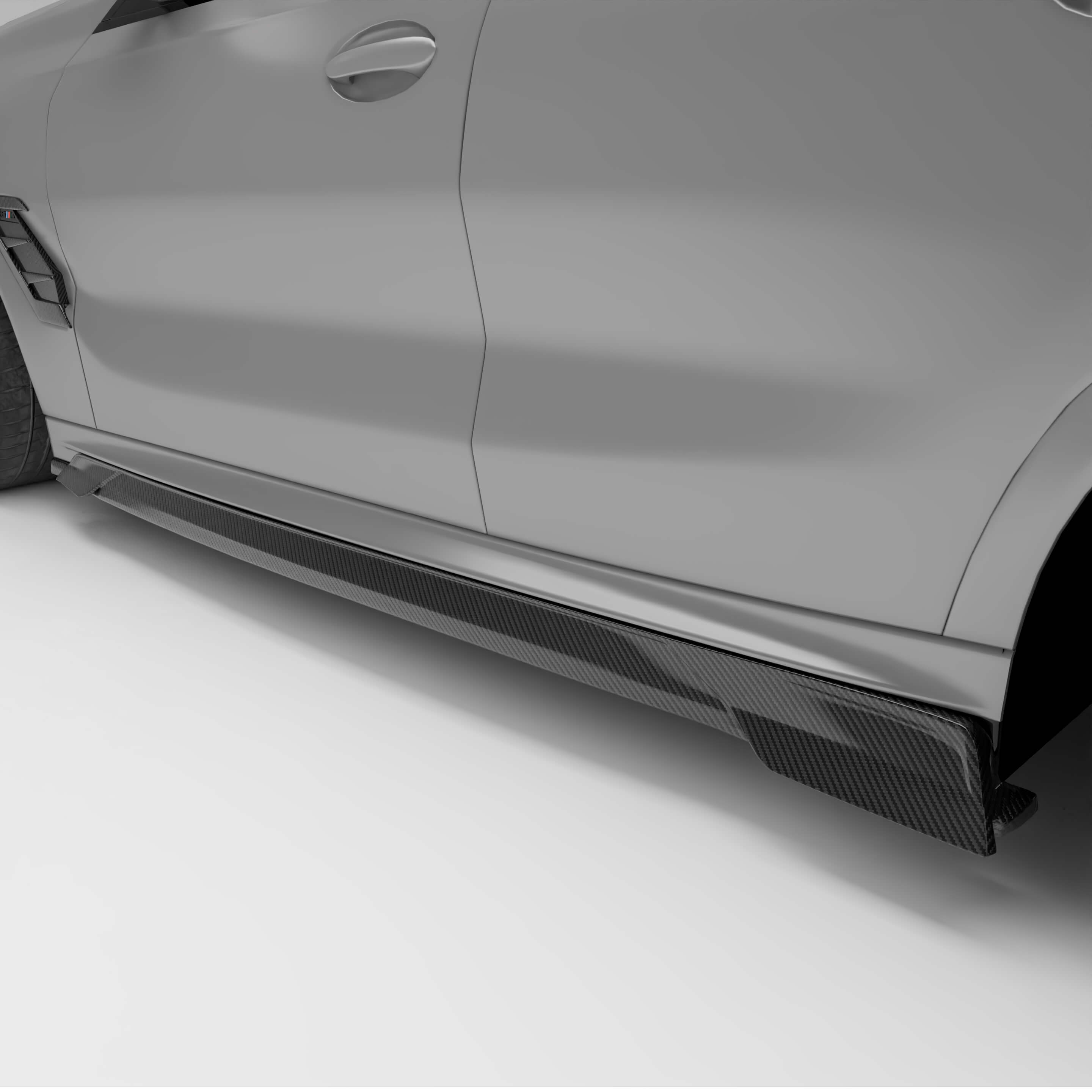 BMW X6M F96 LCI Carbon Fiber Side Skirts - Revozport