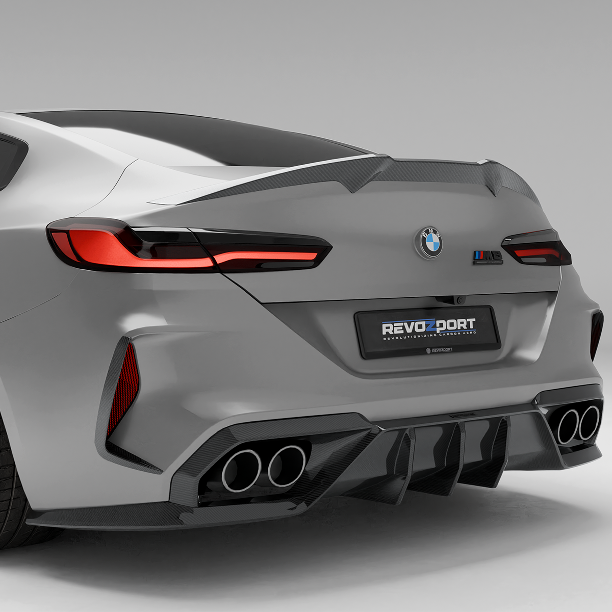 BMW M8 F91 F92 F93 Carbon Fiber Rear Bumper Canards