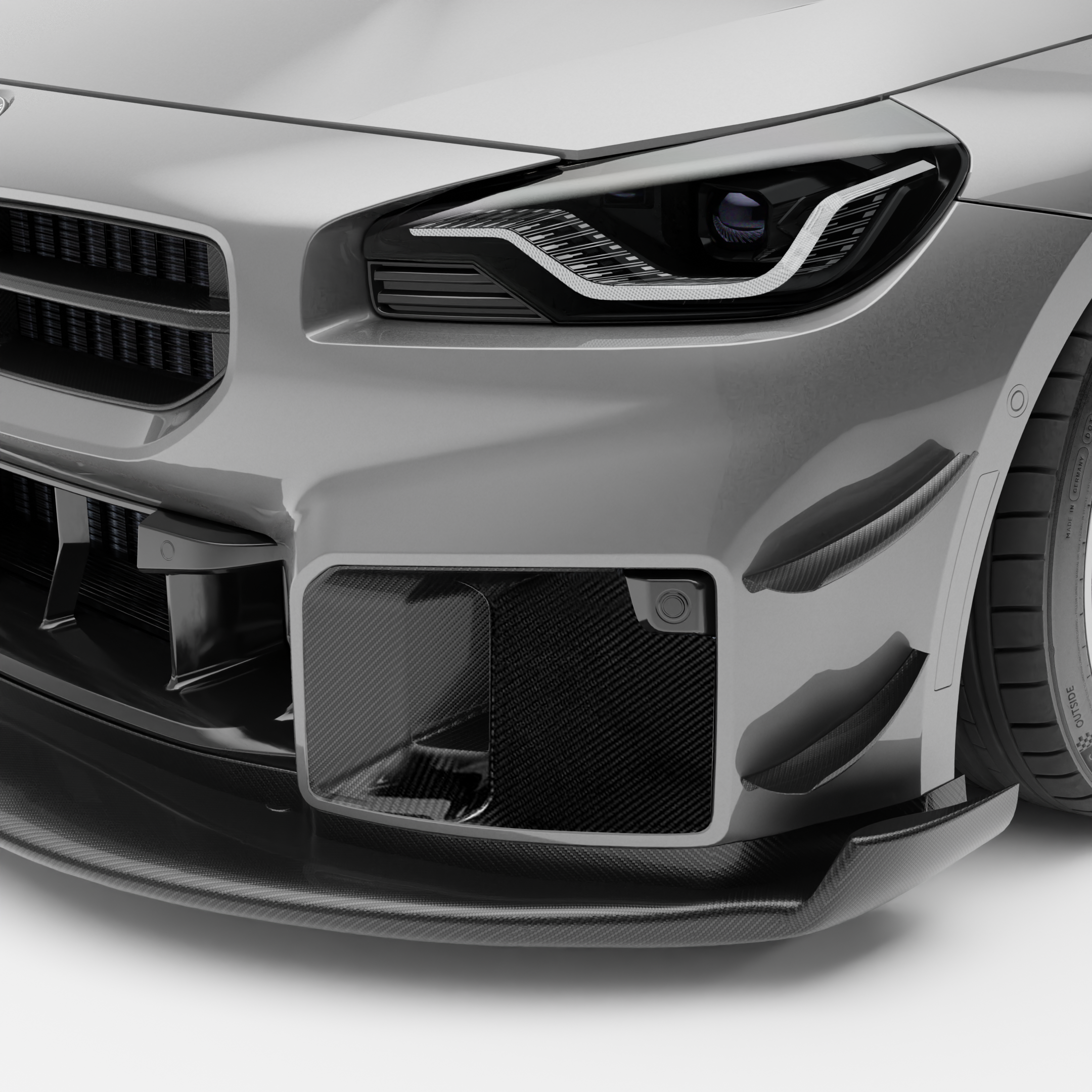 BMW M2 G87 Carbon Fiber Front Bumper Block-Off Plates