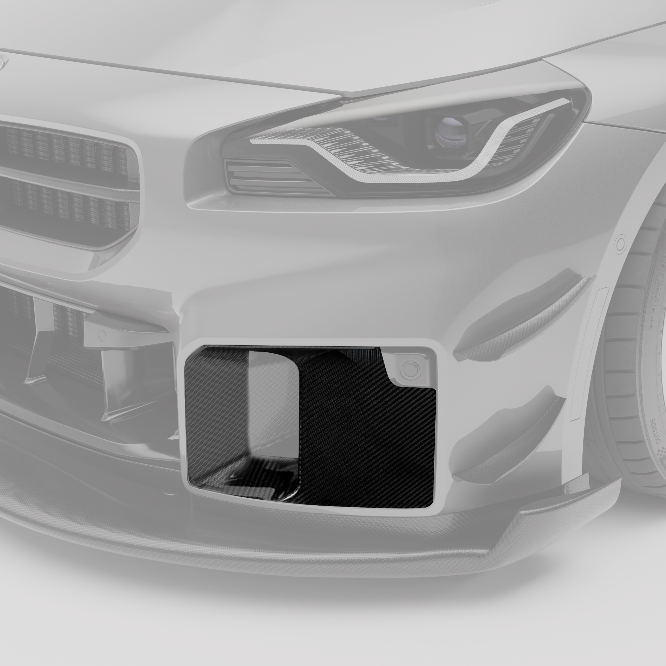 BMW M2 G87 Carbon Fiber Front Bumper Block-Off Plates