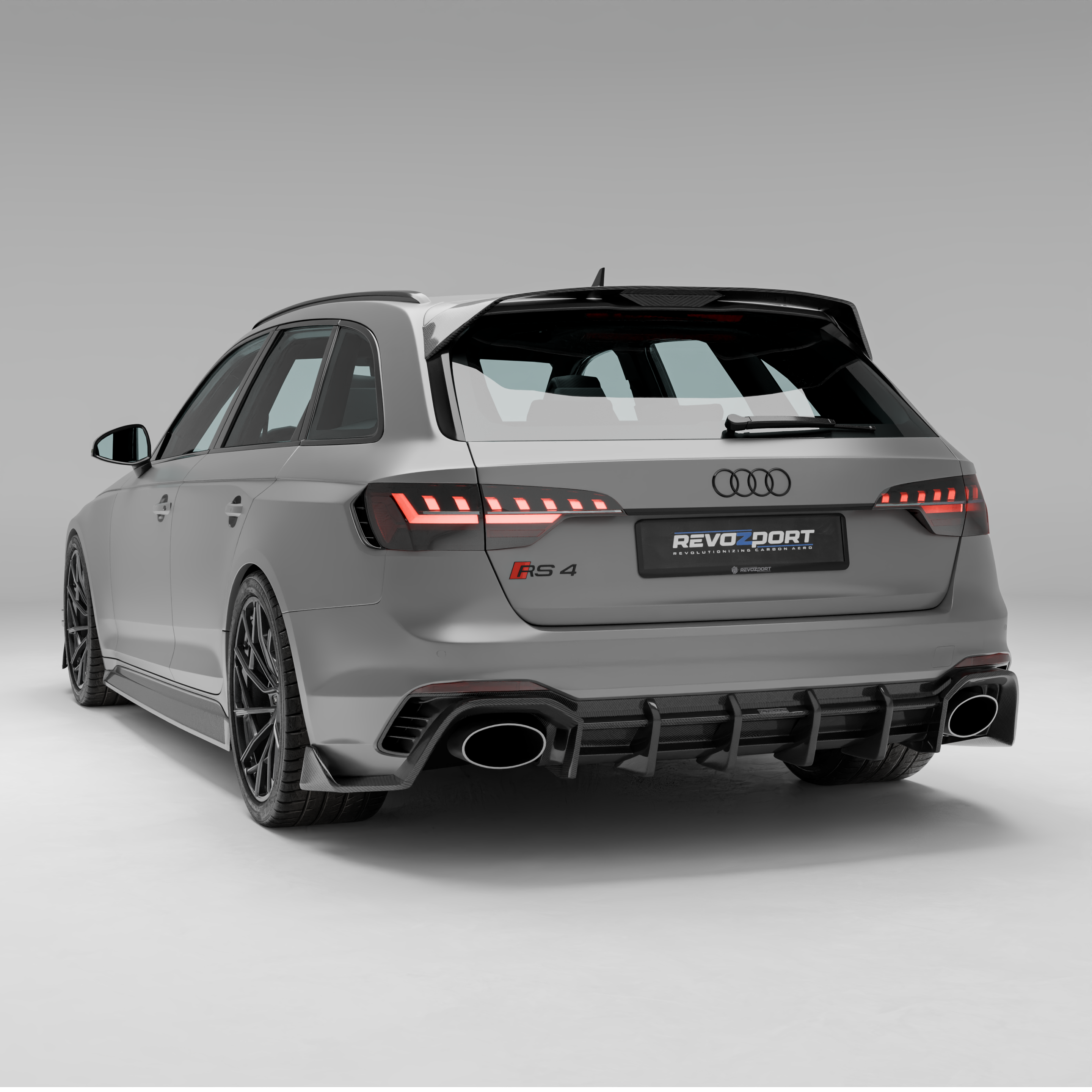 奥迪 RS4 B9.5 改款碳纤维后唇