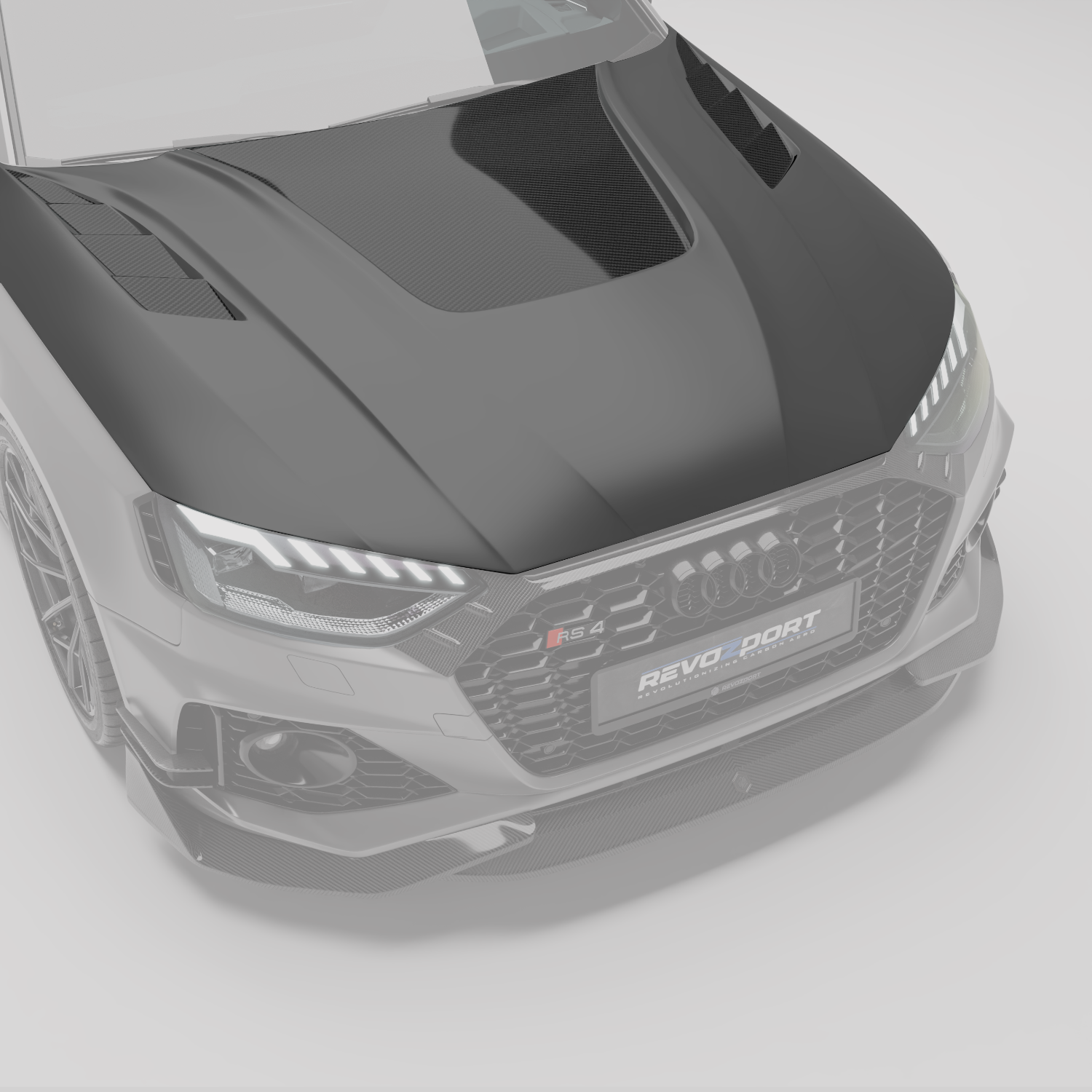 奥迪 RS4 B9.5 改款碳纤维引擎盖