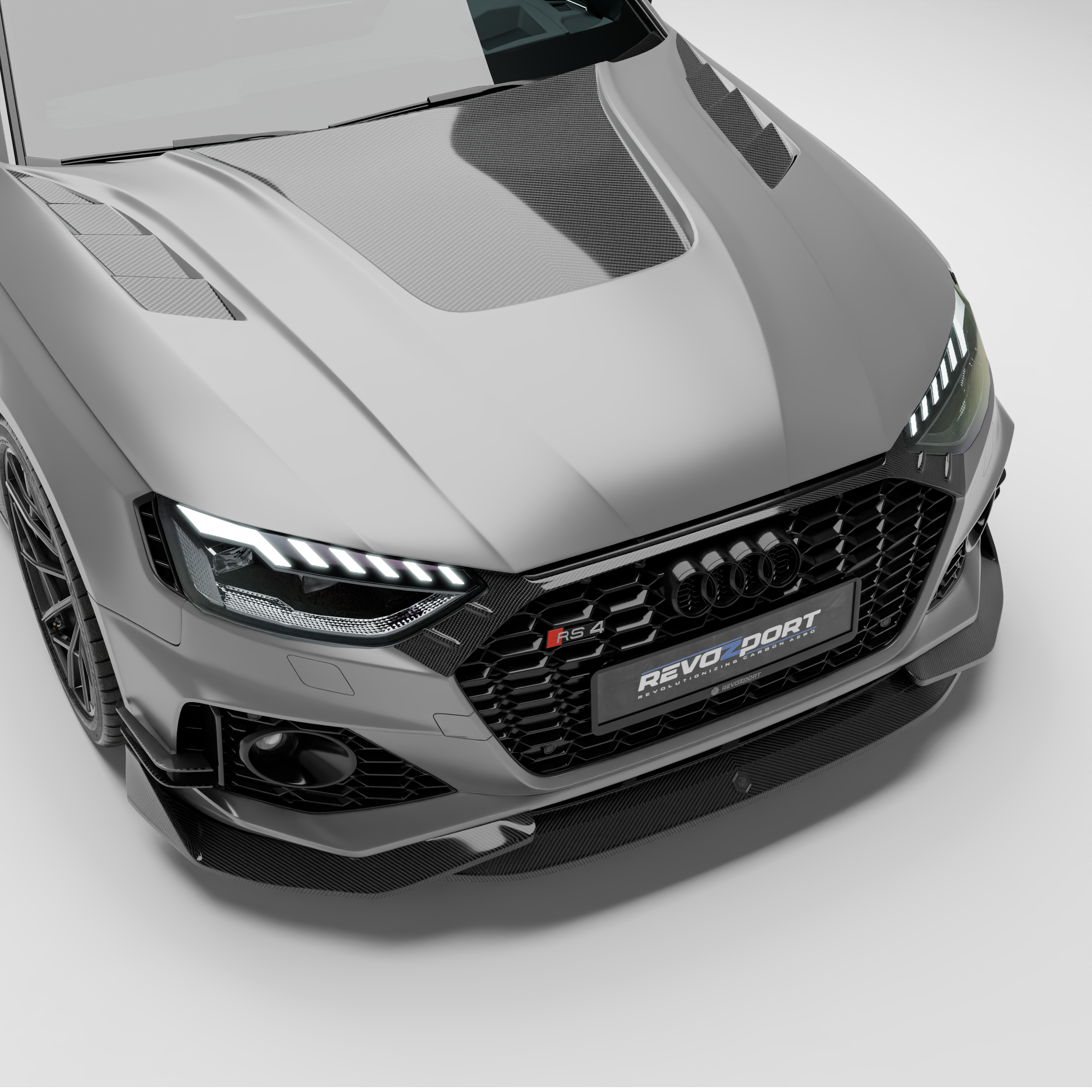 奥迪 RS4 B9.5 改款碳纤维引擎盖