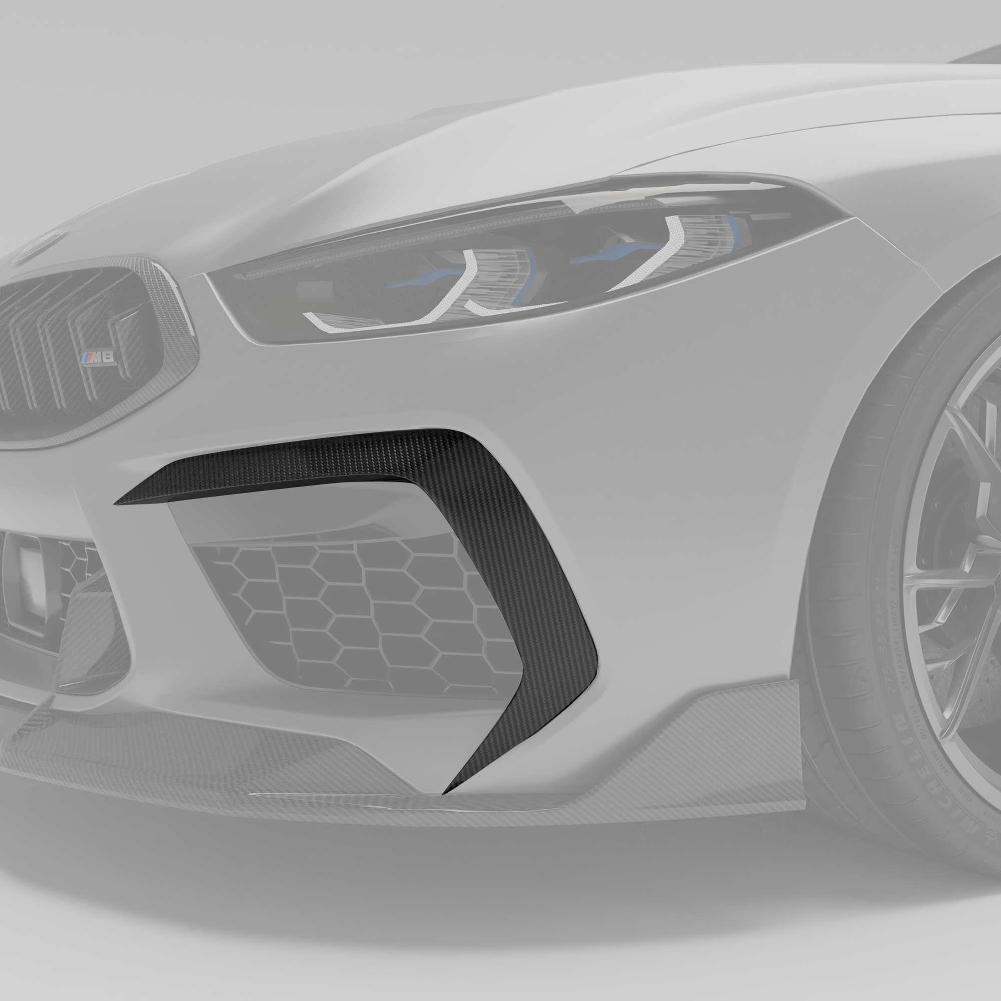 BMW M8 F91 F92 F93 Carbon Fiber Front Bumper Canards