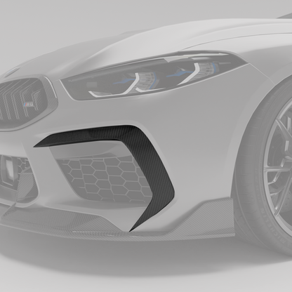 BMW M8 F91 F92 F93 Carbon Fiber Front Bumper Canards
