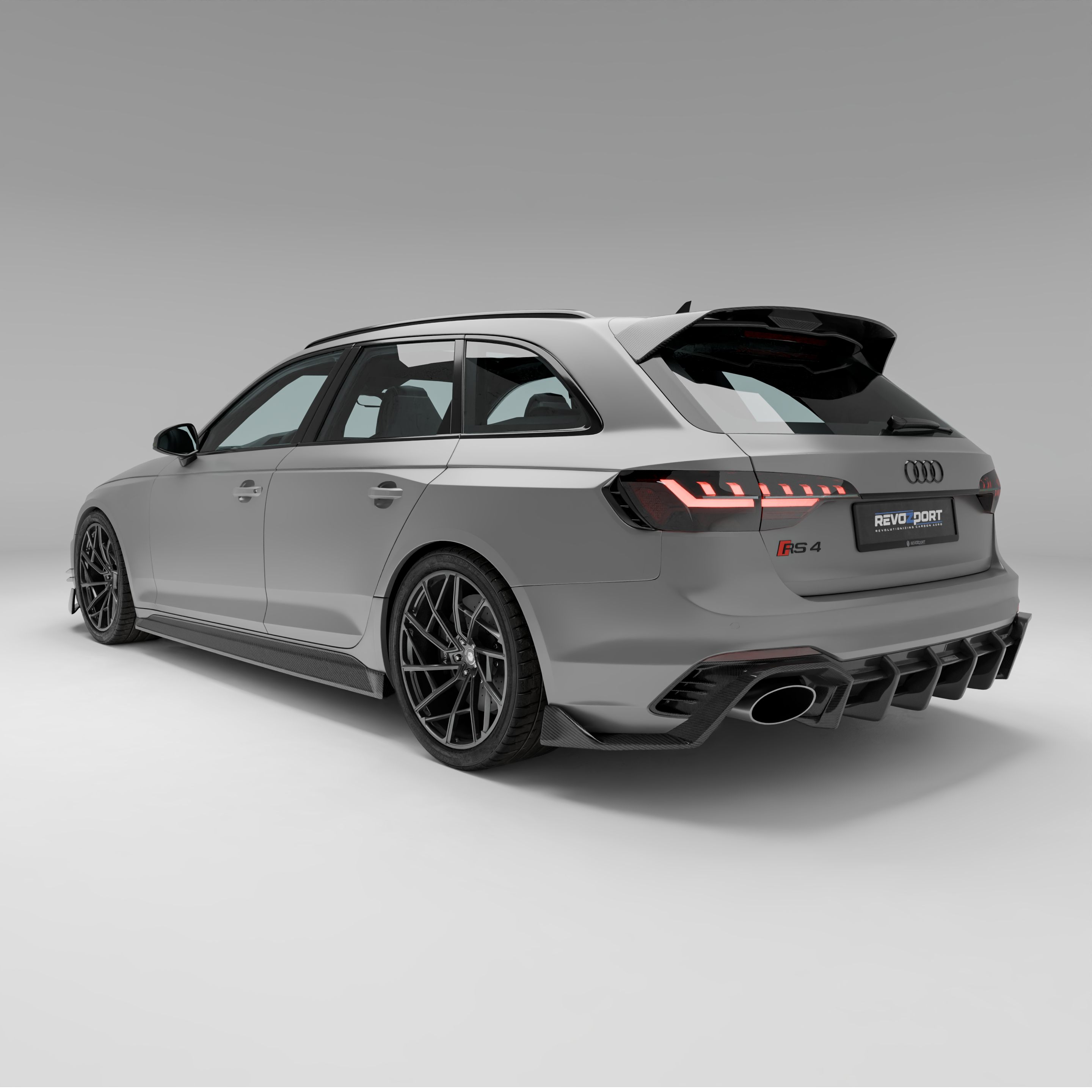 奥迪-rs4-b9.5-改款碳纤维顶翼