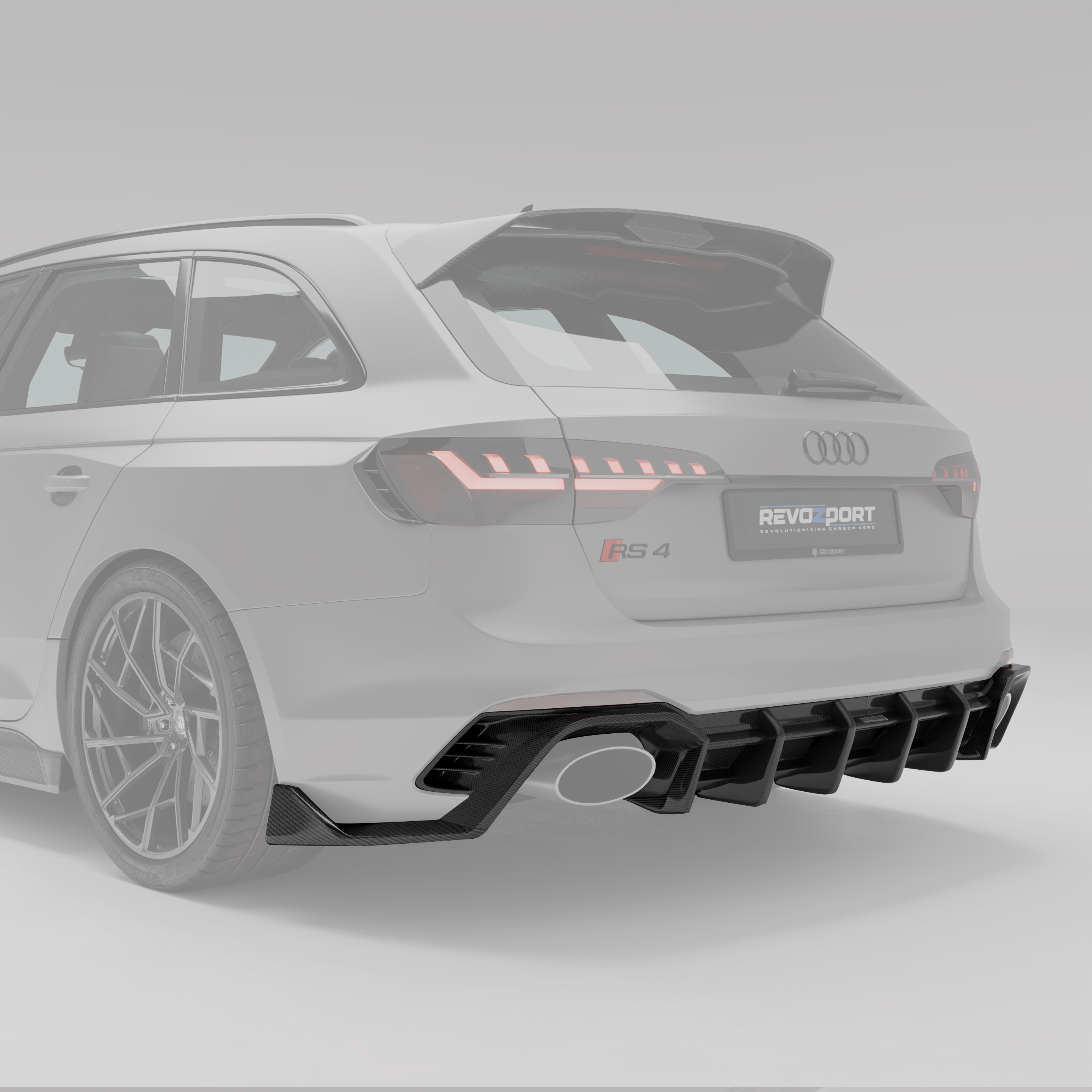 Audi RS4 B9.5 Facelift Carbon Fiber Rear Diffuser