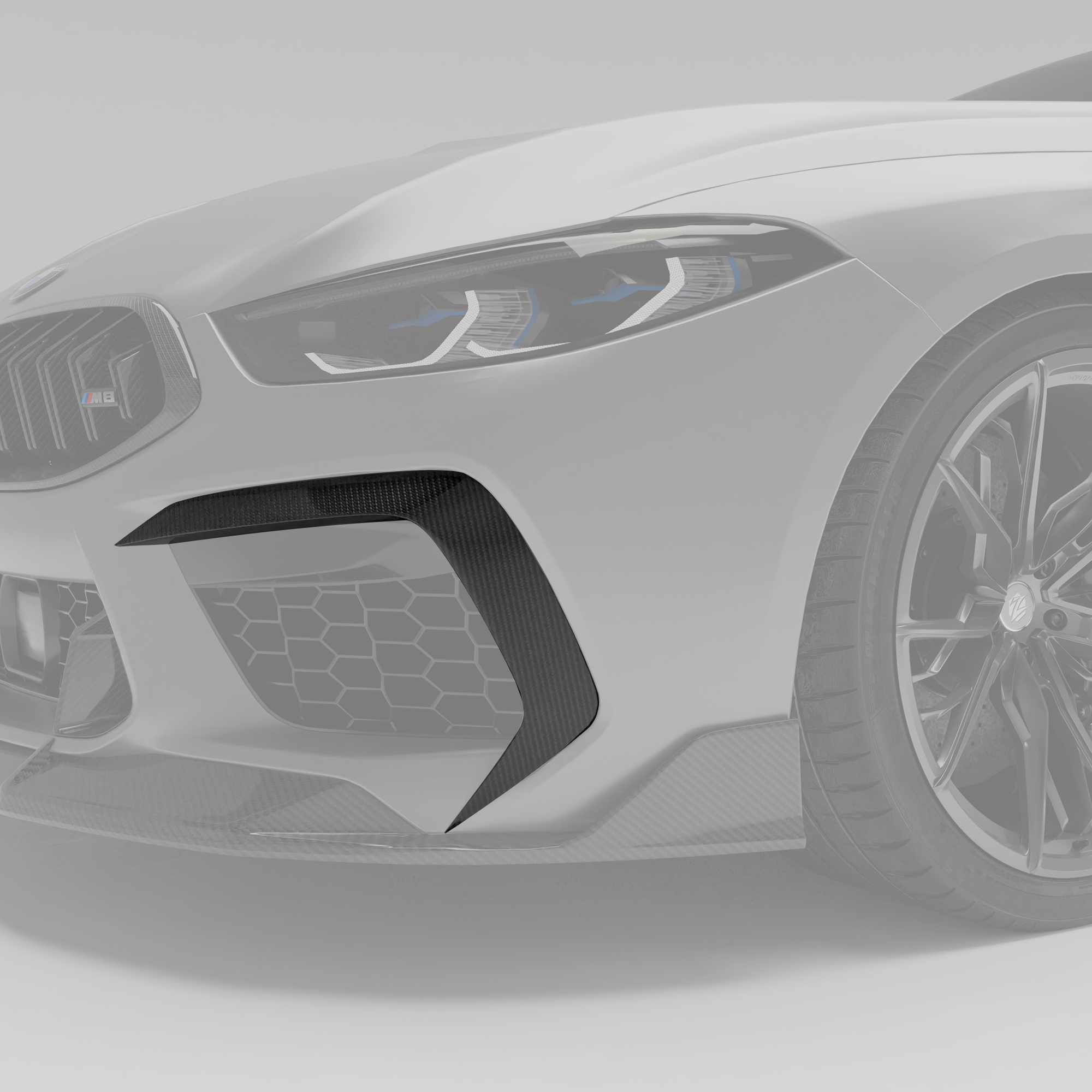 BMW M8 F91 F92 F93 Carbon Fiber Rear Bumper Canards