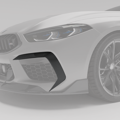 BMW M8 F91 F92 F93 Carbon Fiber Rear Bumper Canards