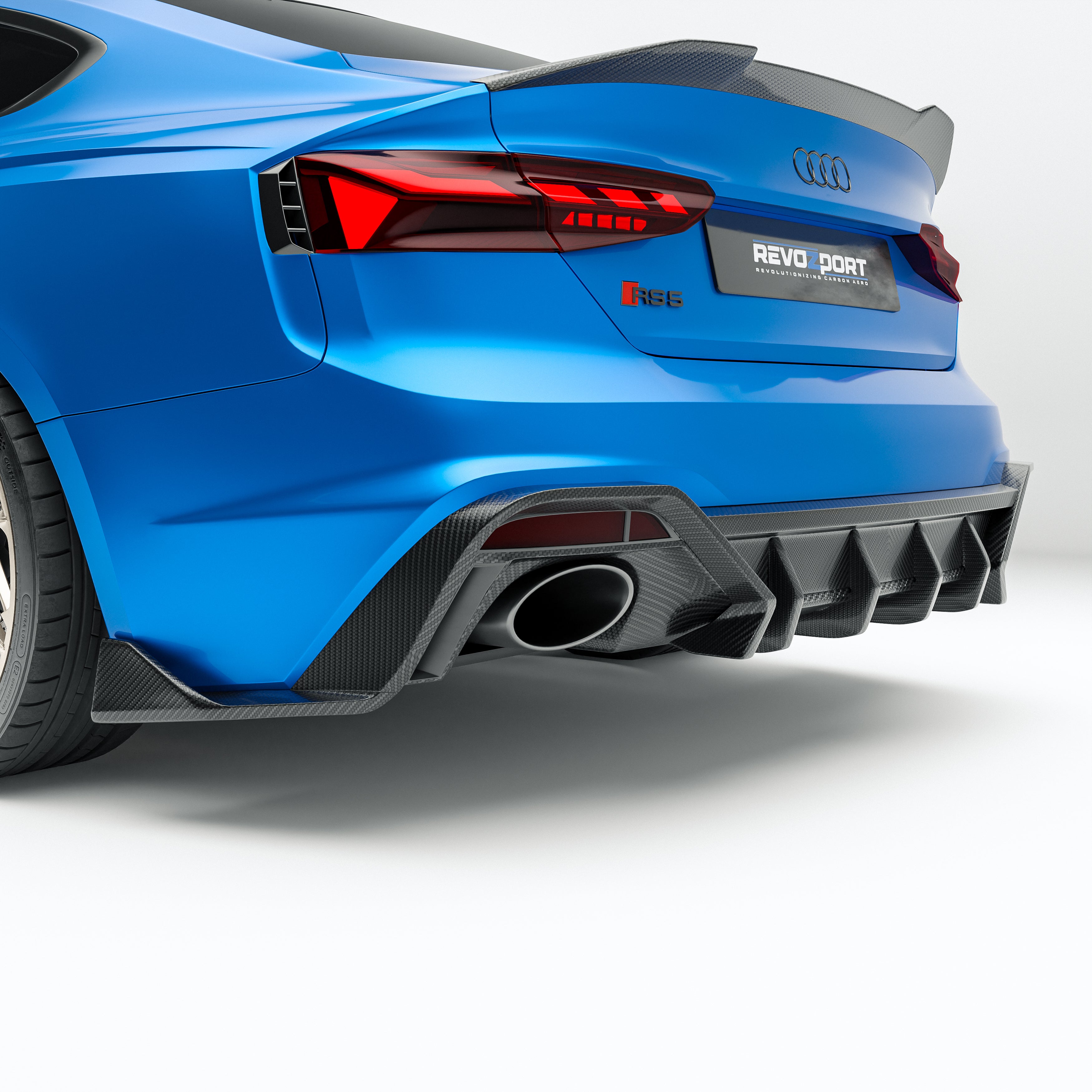 Audi RS5 B9.5 Facelift Sportback Carbon Fiber Rear Diffuser - Revozport