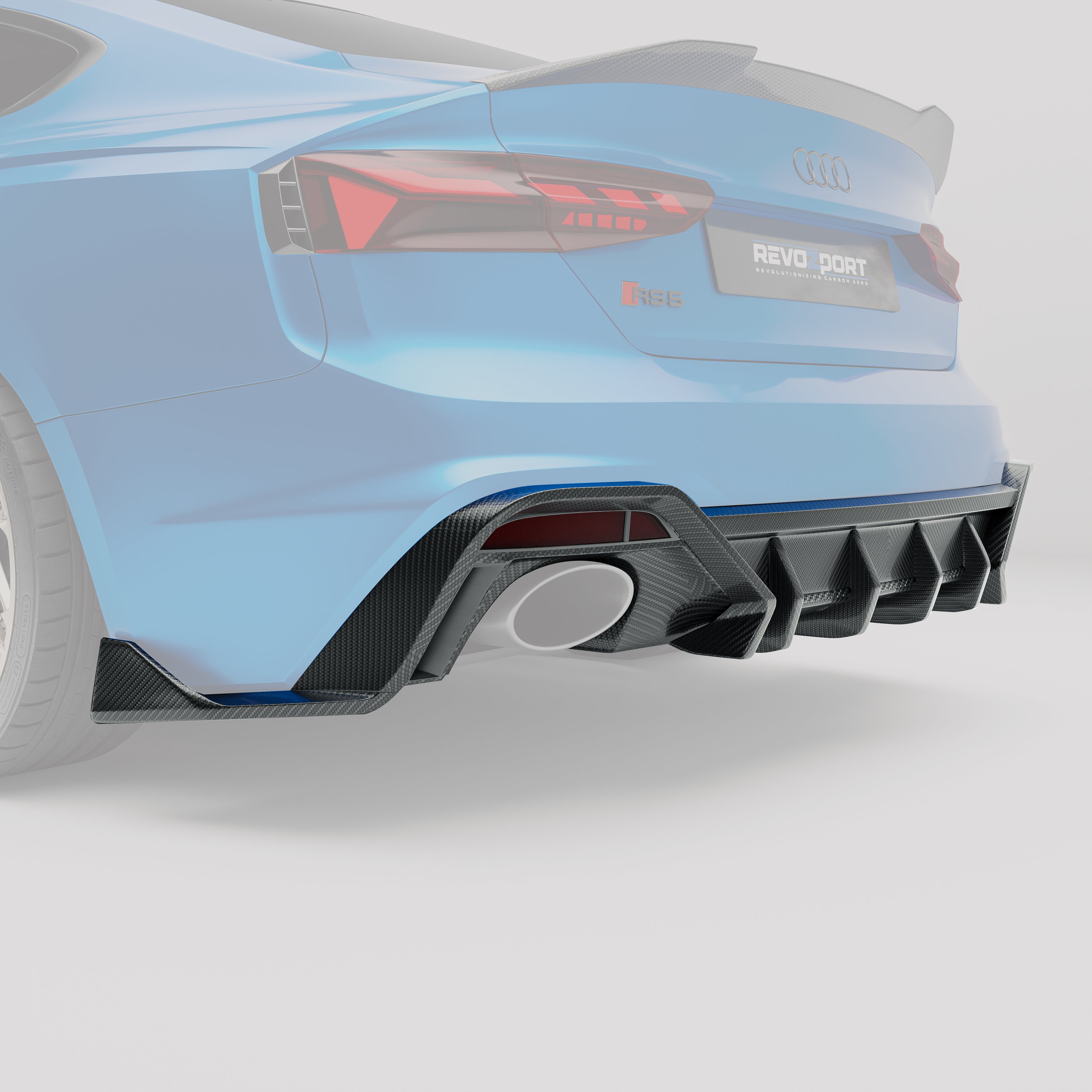 Audi RS5 B9.5 Facelift Sportback Carbon Fiber Rear Diffuser - Revozport