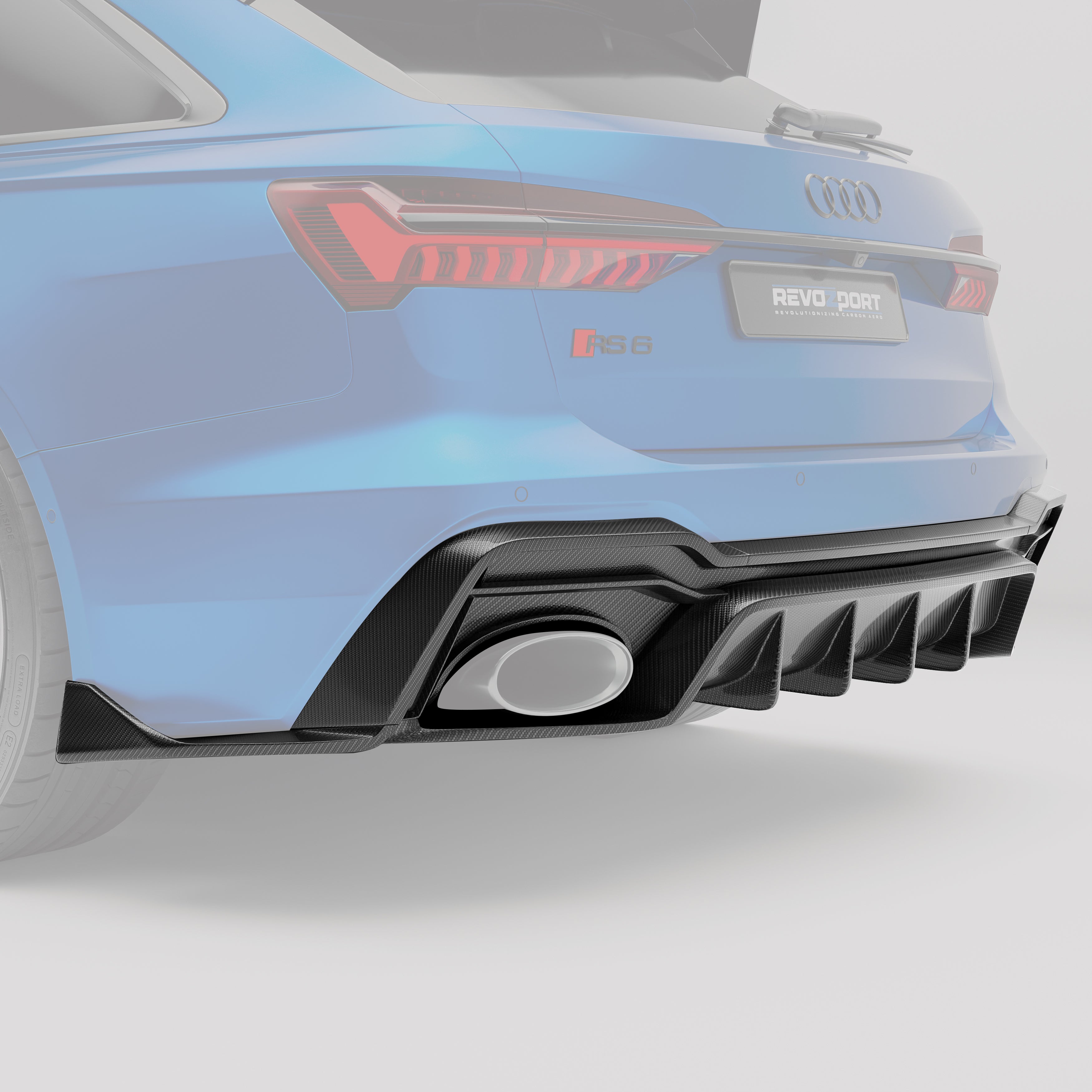 Audi RS6 C8 Carbon Fiber Rear Diffuser - Revozport