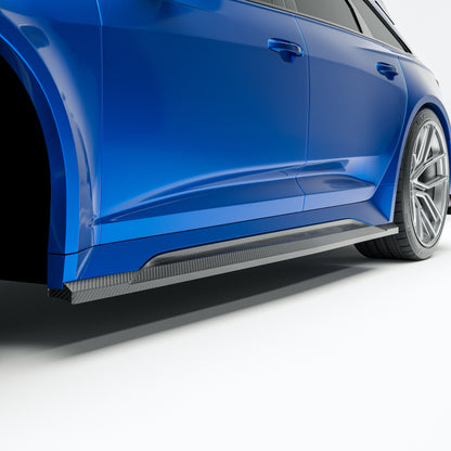 Audi RS6 C8 Carbon Fiber Side Skirts - Revozport