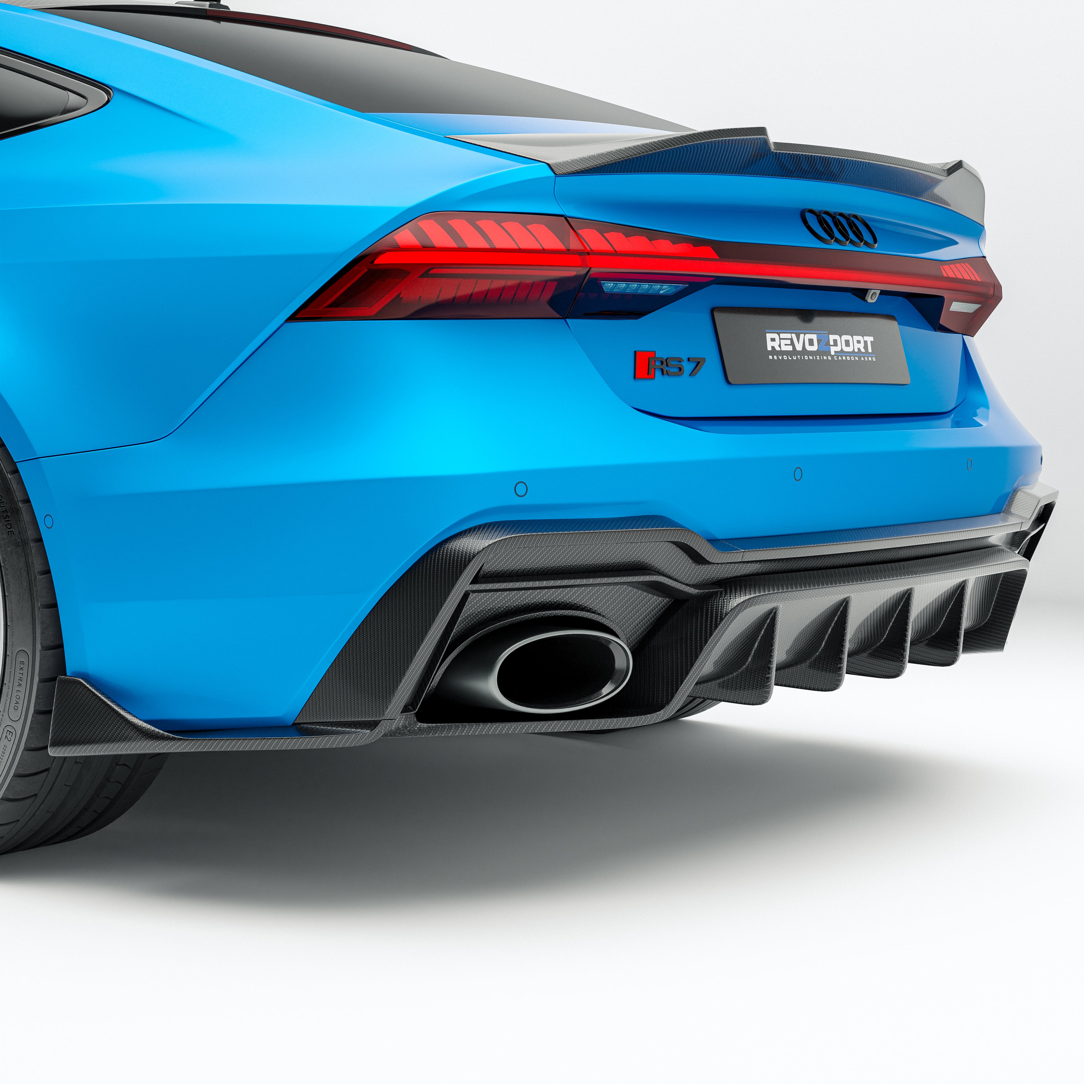 Audi RS7 C8 Carbon Fiber Rear Diffuser - Revozport