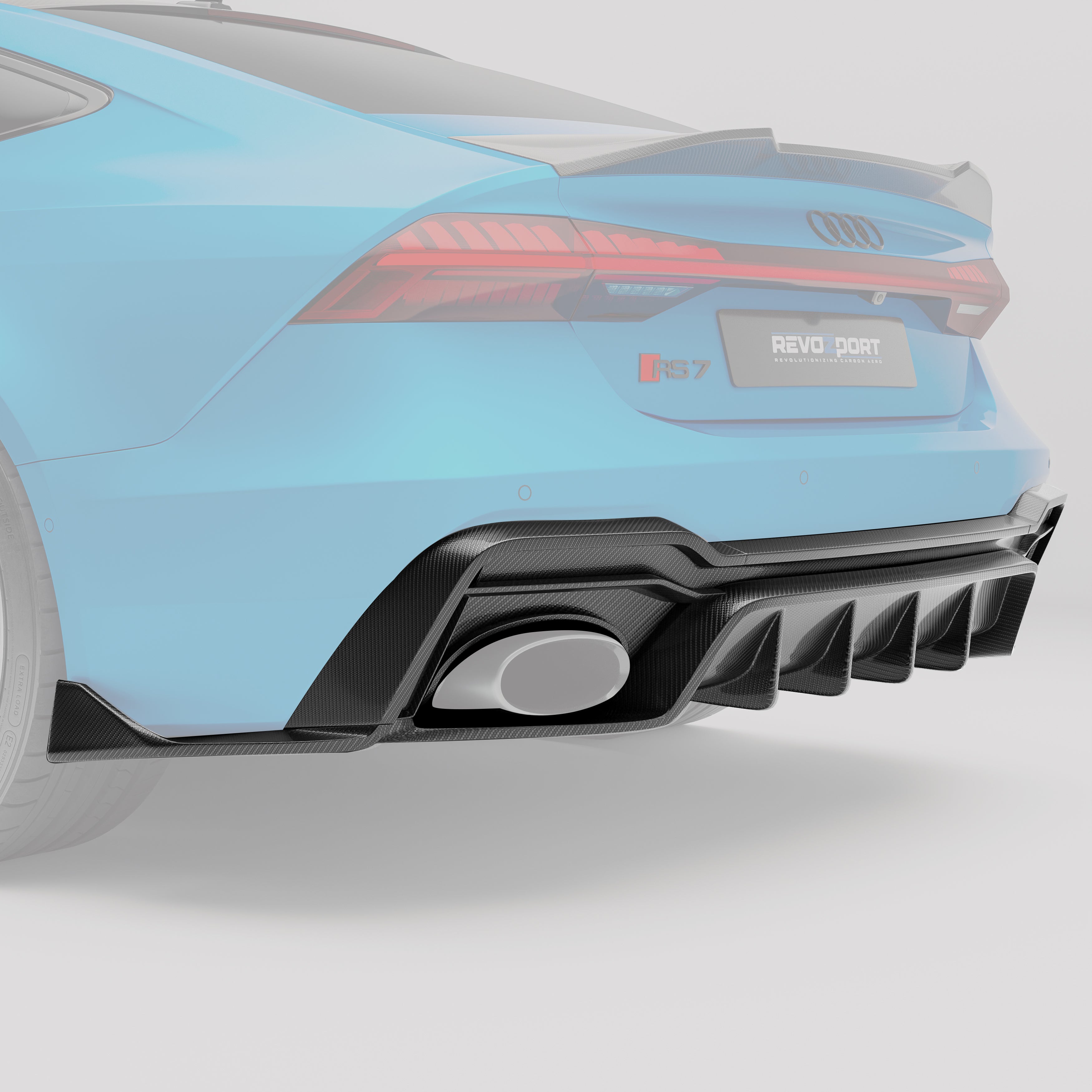 Audi RS7 C8 Carbon Fiber Rear Diffuser - Revozport