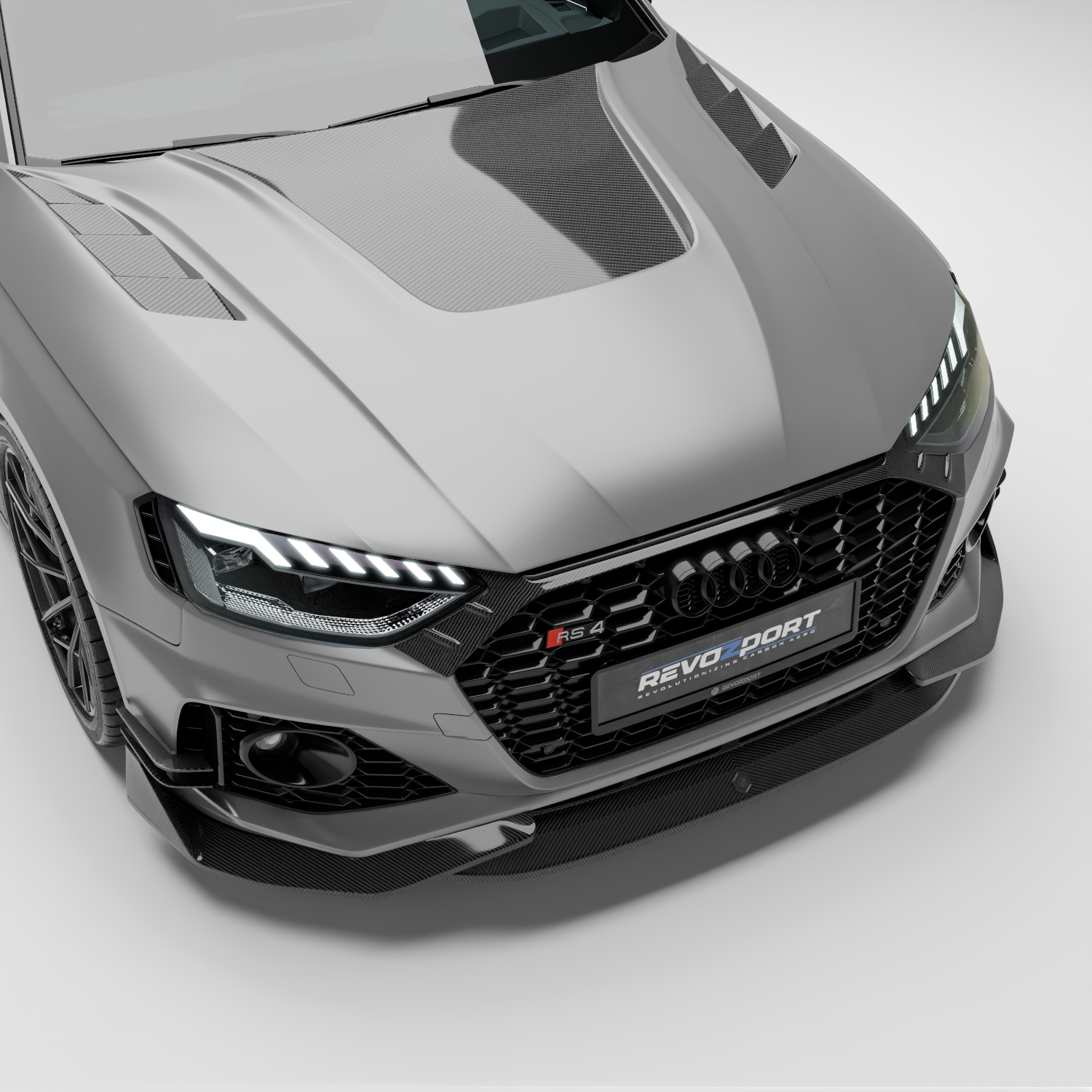 奥迪 RS4 B9.5 改款碳纤维引擎盖