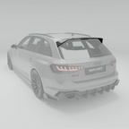 the-audi-rs4's-carbon-fiber-roof-spoiler-features-a-partially-raised,-high-gloss-section