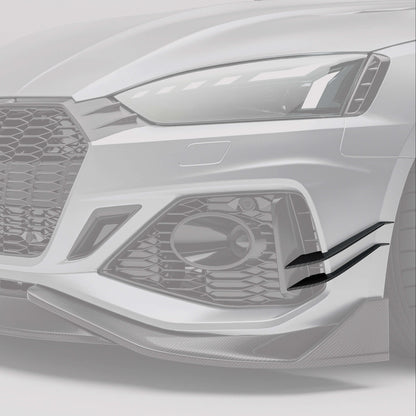 Audi RS5 coupe carbon fiber canards close-up with protruding sections