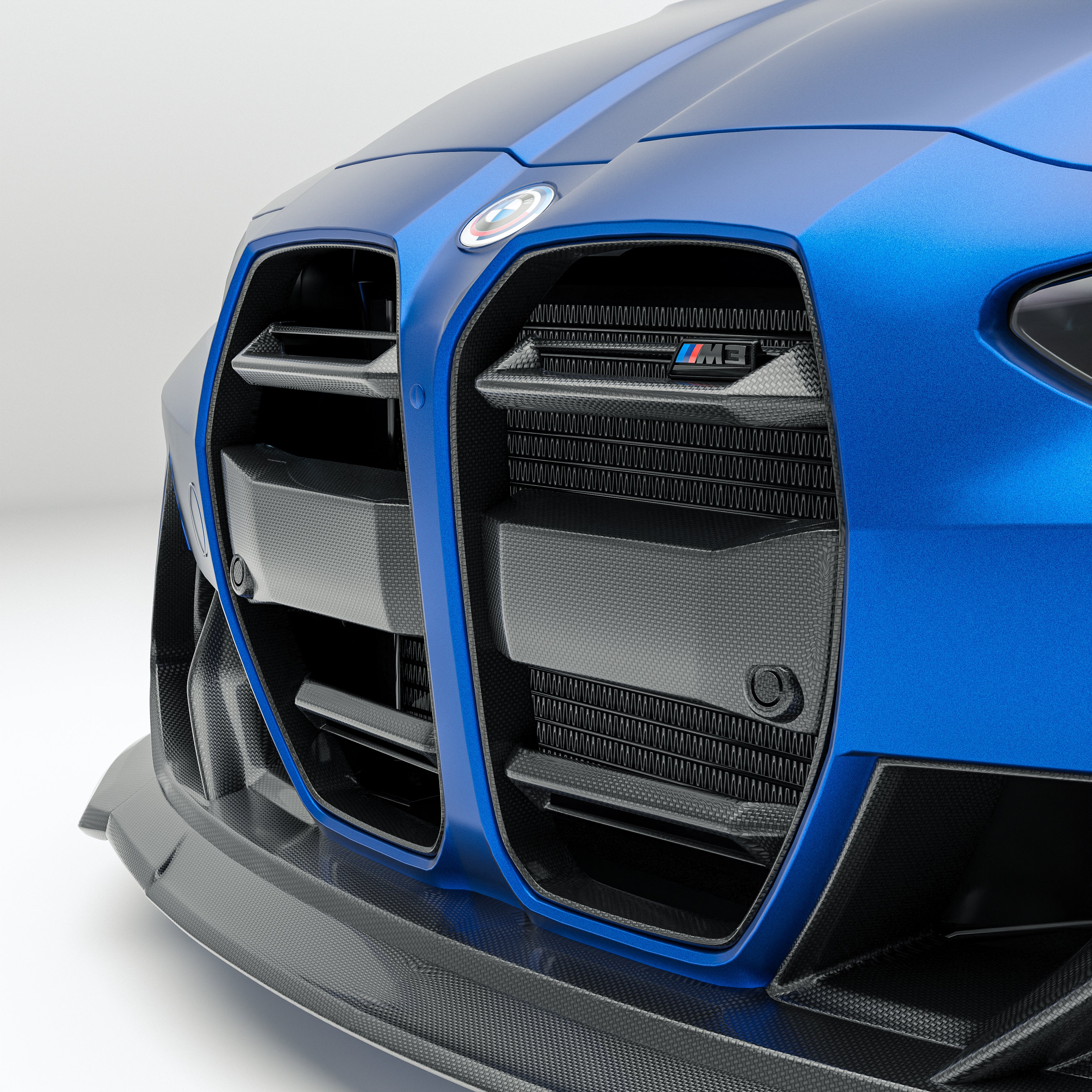 BMW M3 G80 Sedan Carbon Fiber Front Grill (without ACC) - Revozport