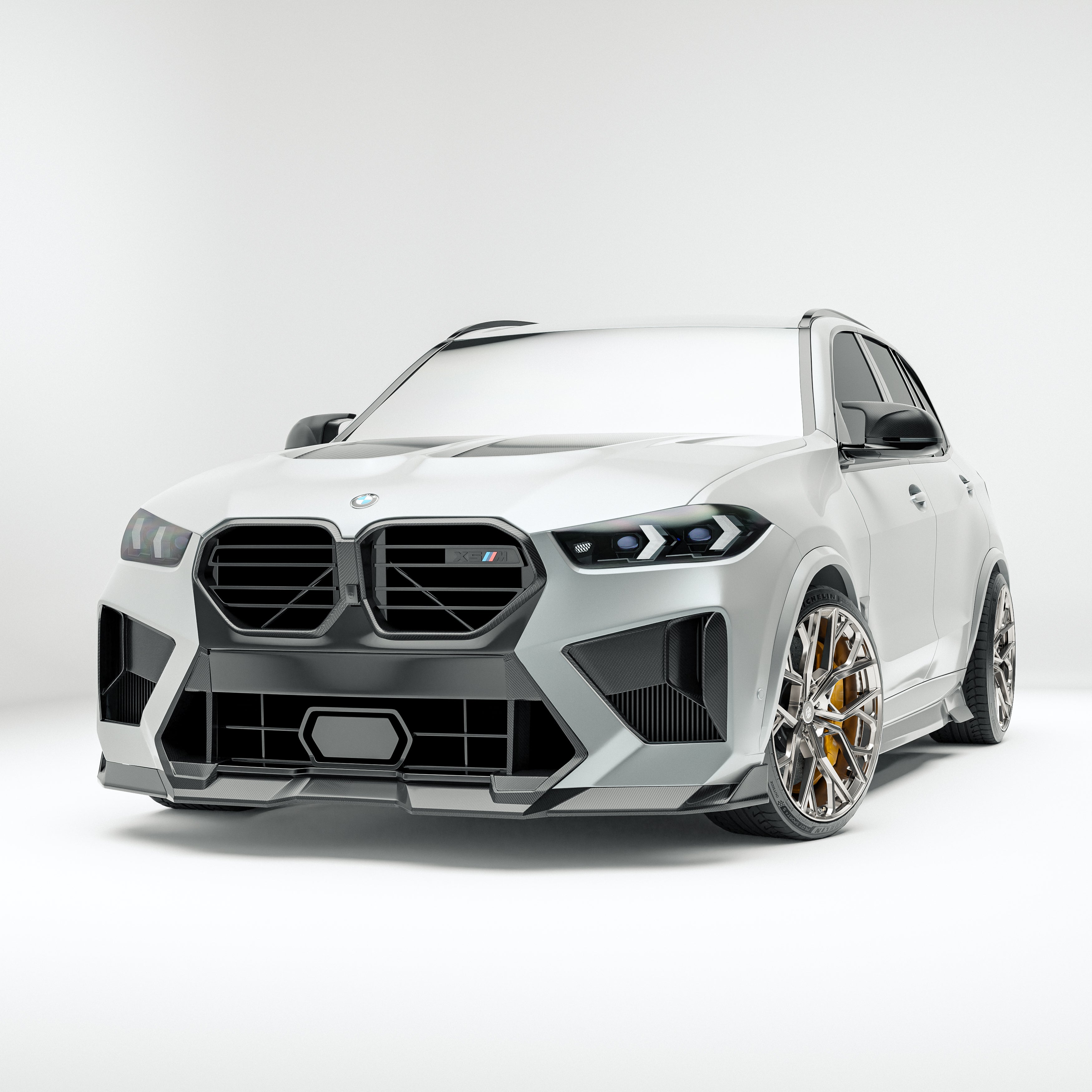 BMW X5M F95 LCI Carbon Fiber Front Lip - Revozport
