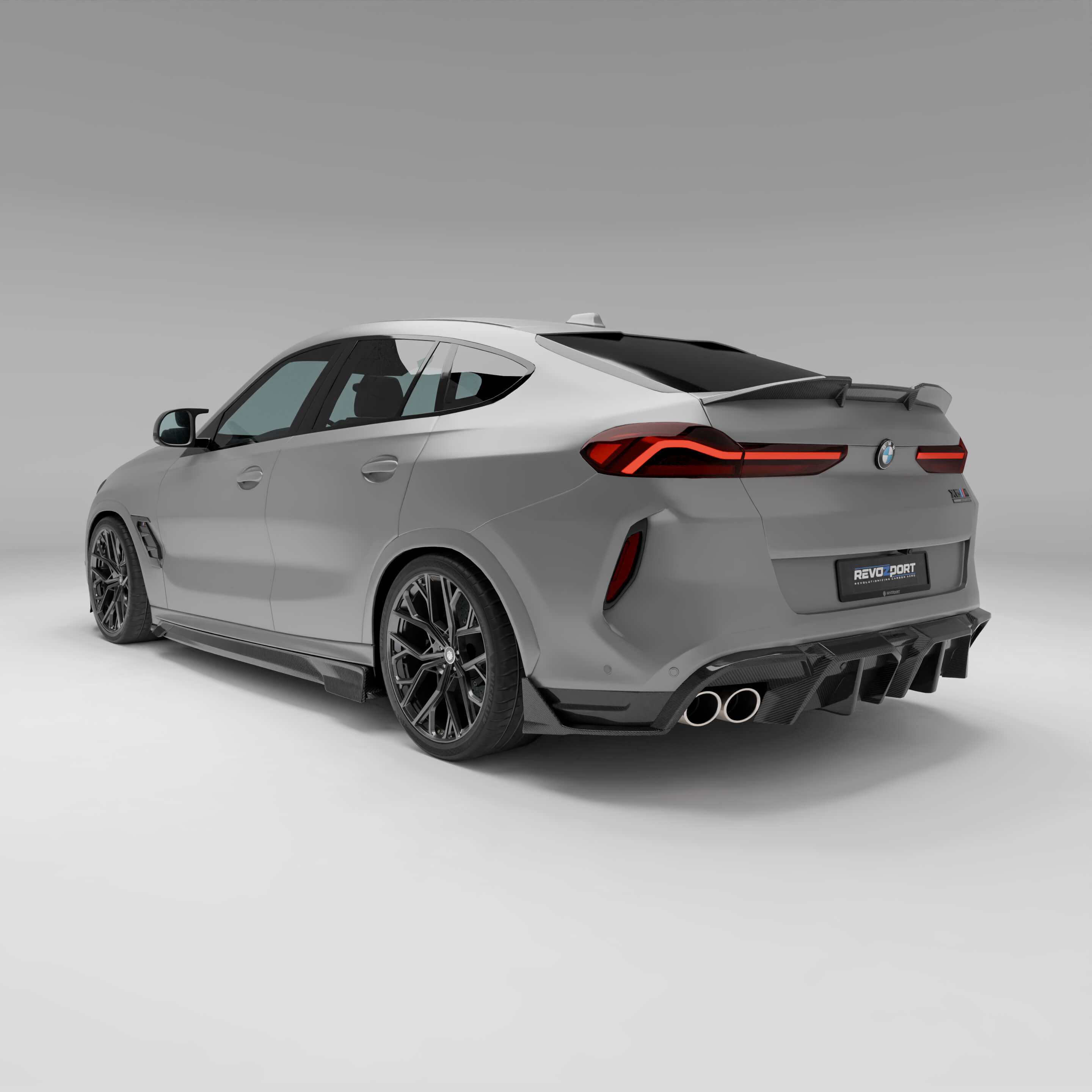 BMW X6M F96 LCI Carbon Fiber Side Skirts - Revozport