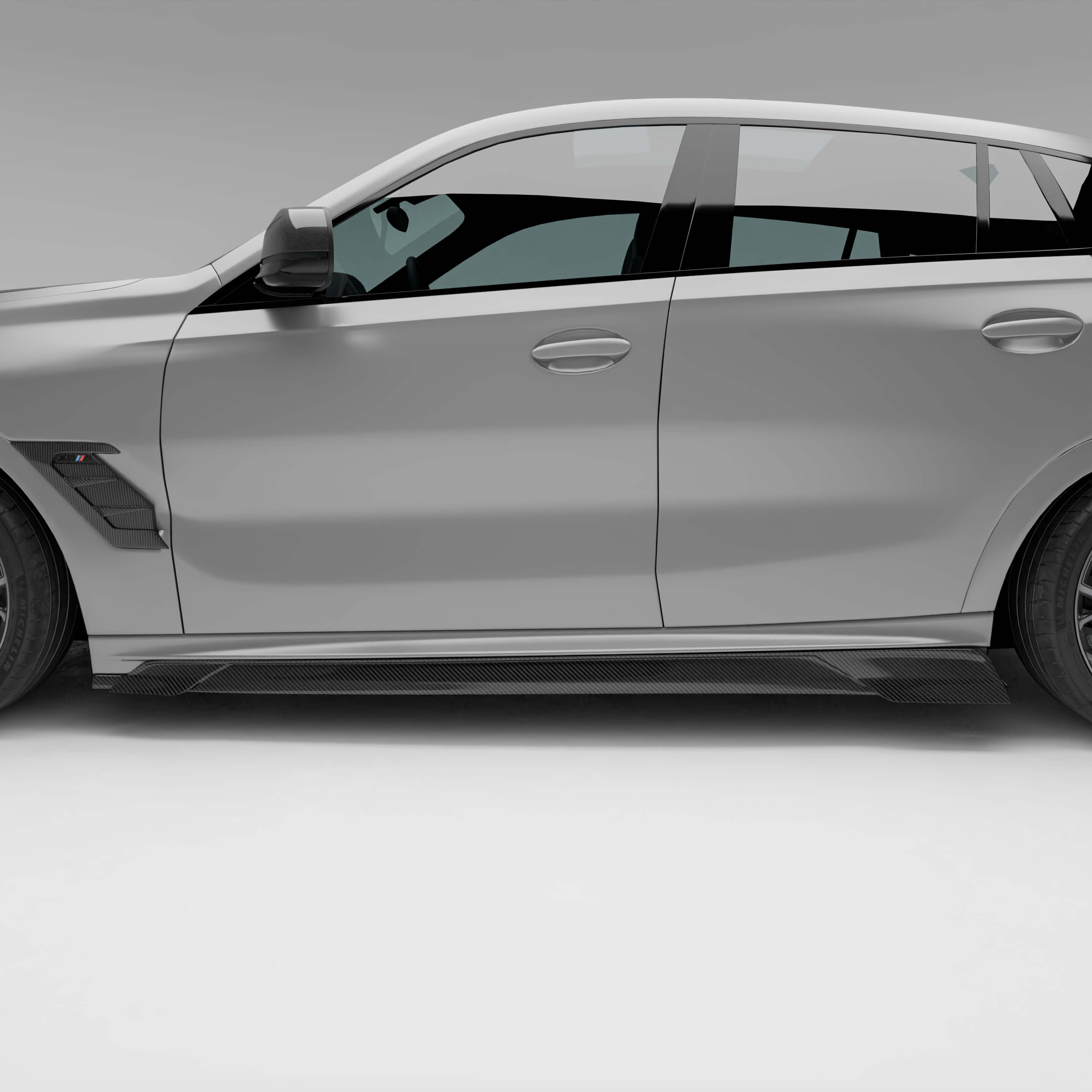 BMW X6M F96 LCI Carbon Fiber Side Skirts - Revozport