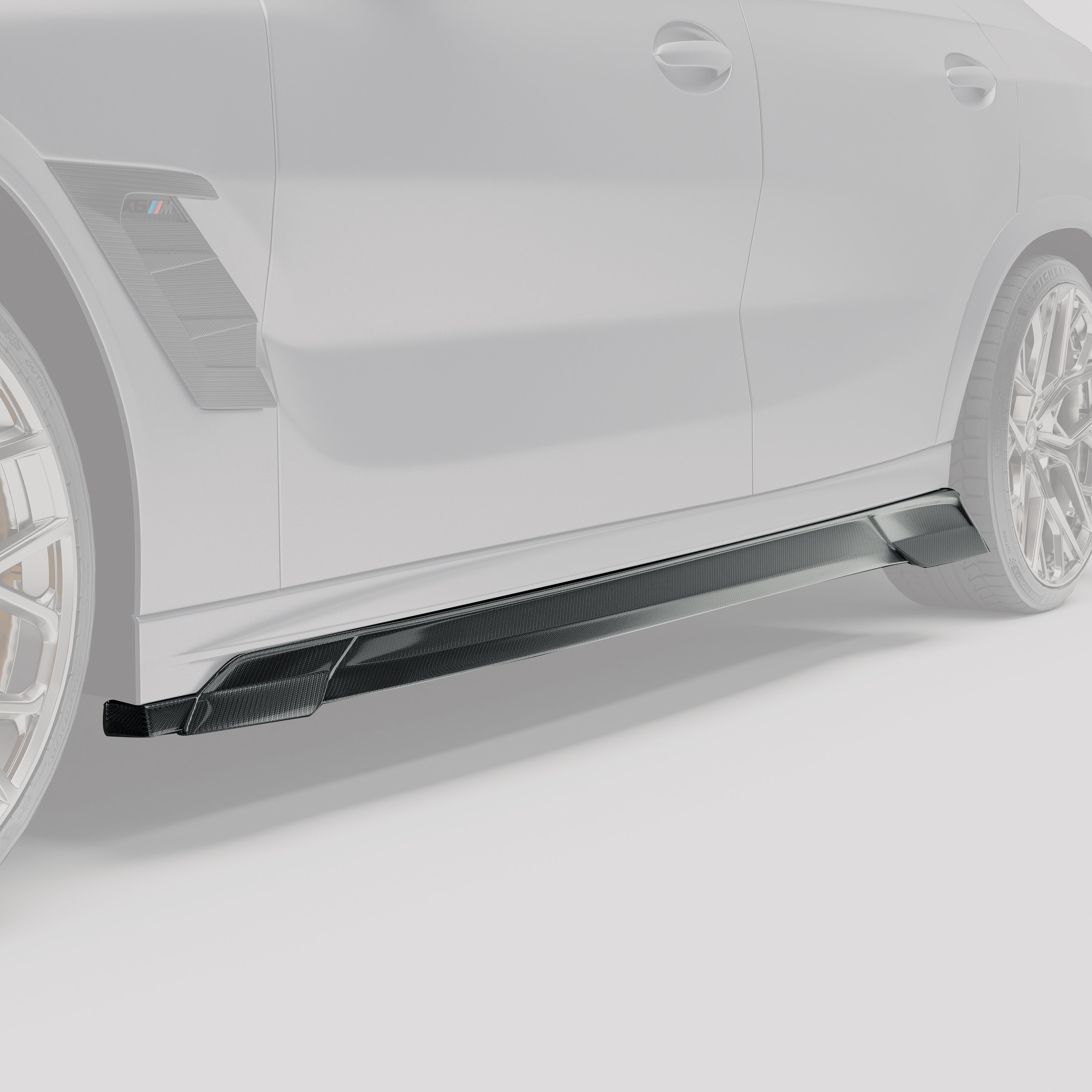 BMW X6M F96 LCI Carbon Fiber Side Skirts - Revozport