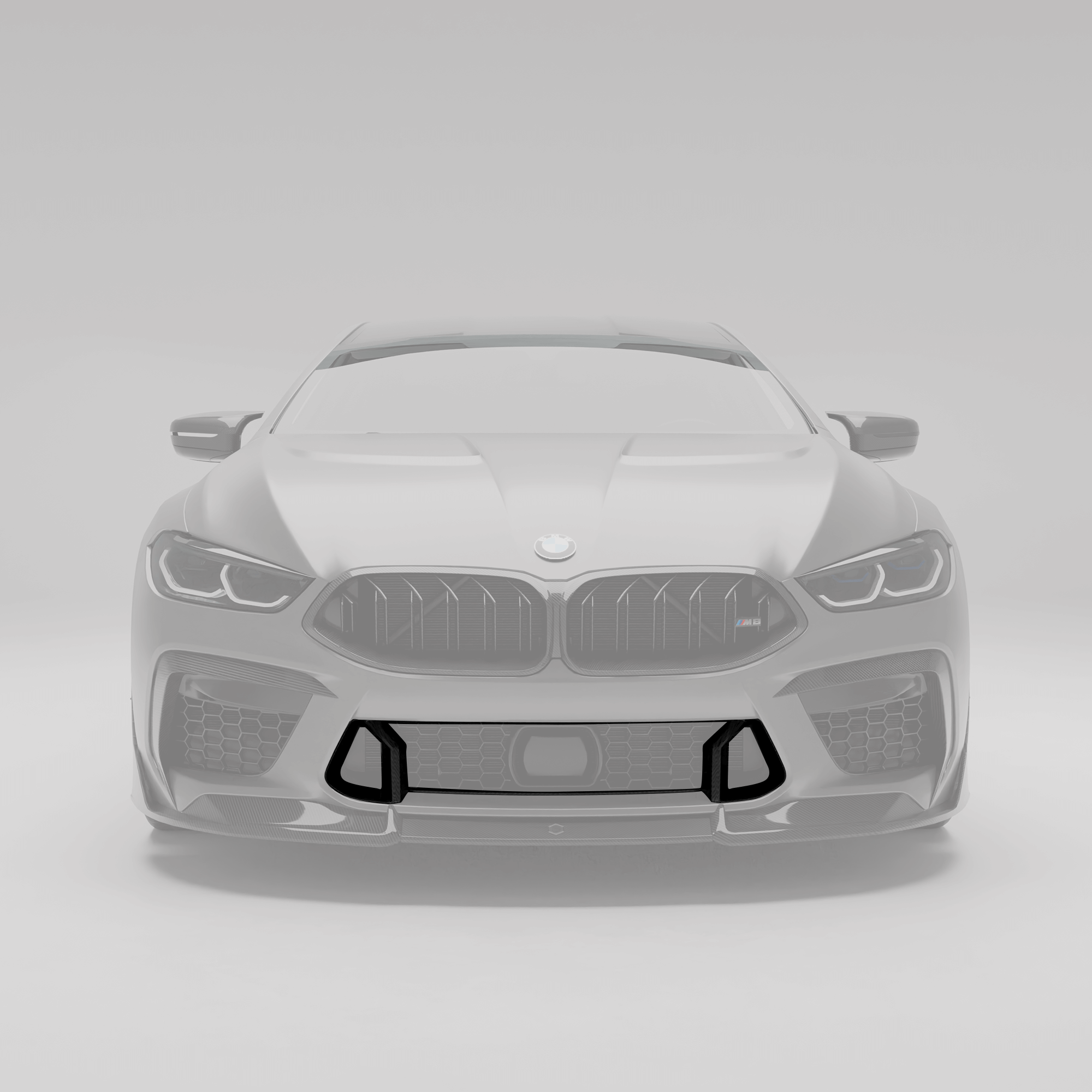 BMW F92 M8 coupe carbon fiber air intake trim full-view  with protruding sections