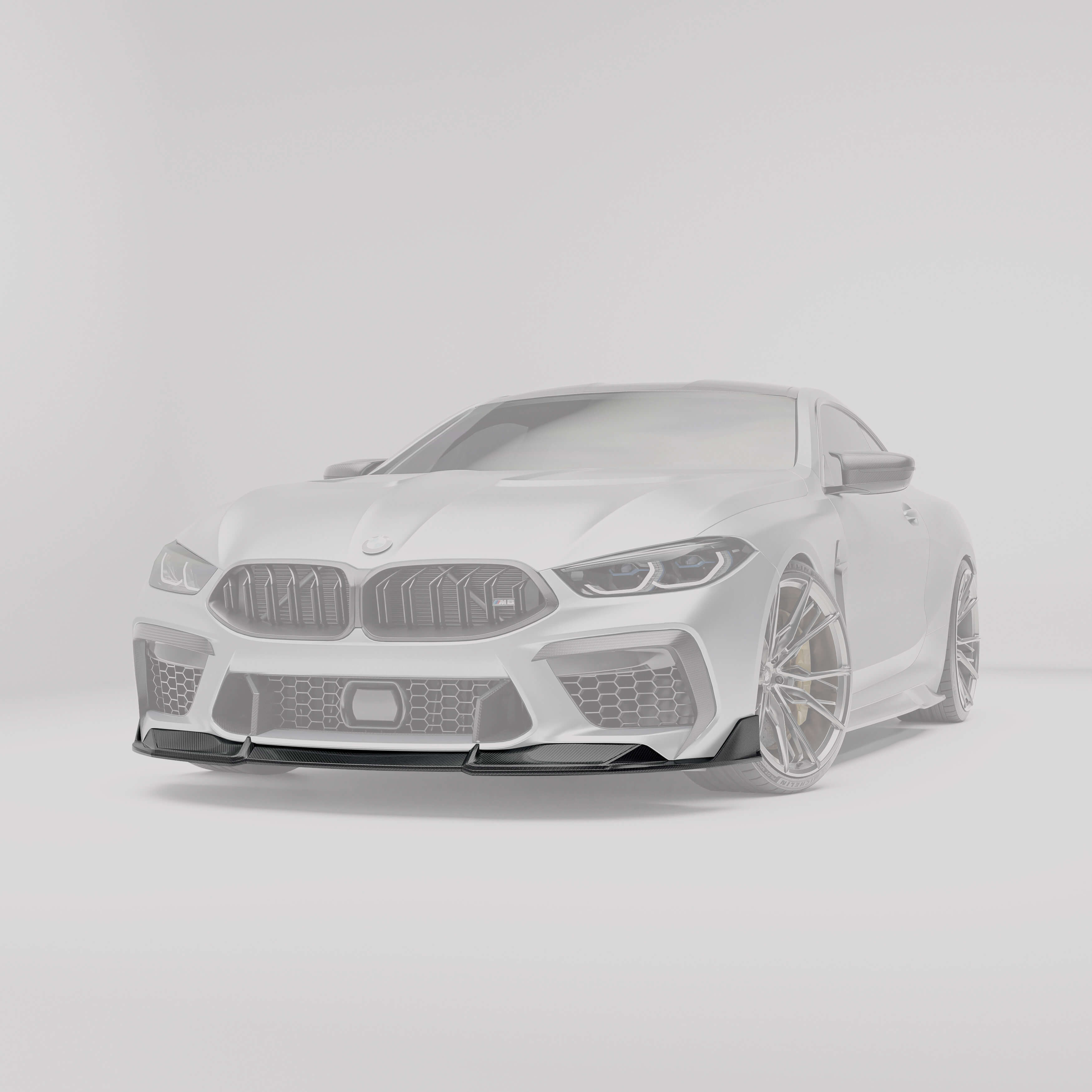 BMW F92 M8 coupe carbon fiber front lip full-view  with protruding sections