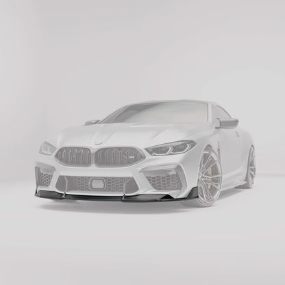 BMW F92 M8 coupe carbon fiber front lip full-view  with protruding sections