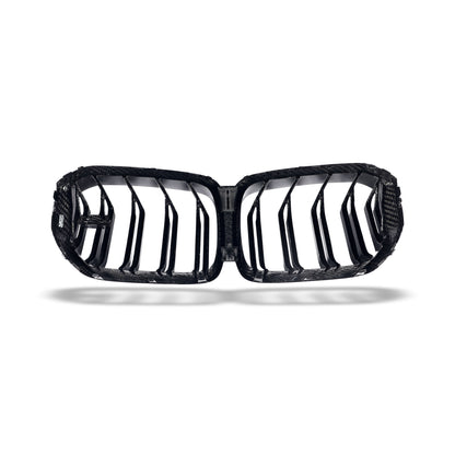 BMW X5M F95 PRE LCI Carbon Fiber Front Grill Revozport White Base Actual Photos