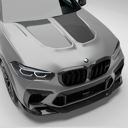 BMW X5M F95 PRE LCI Hood  Carbon Fiber Renderings-Revozport