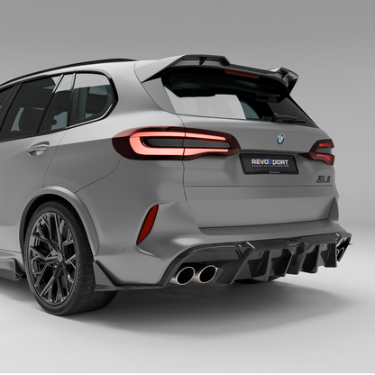 BMW X5M F95 PRE LCI Rear Diffuser  Carbon Fiber Renderings-Revozport