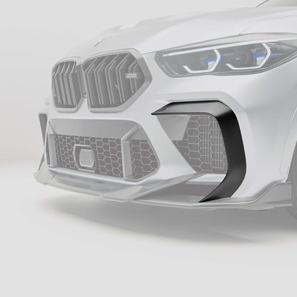 BMW X6M F96 PRE LCI Carbon Fiber Front Bumper Canards
