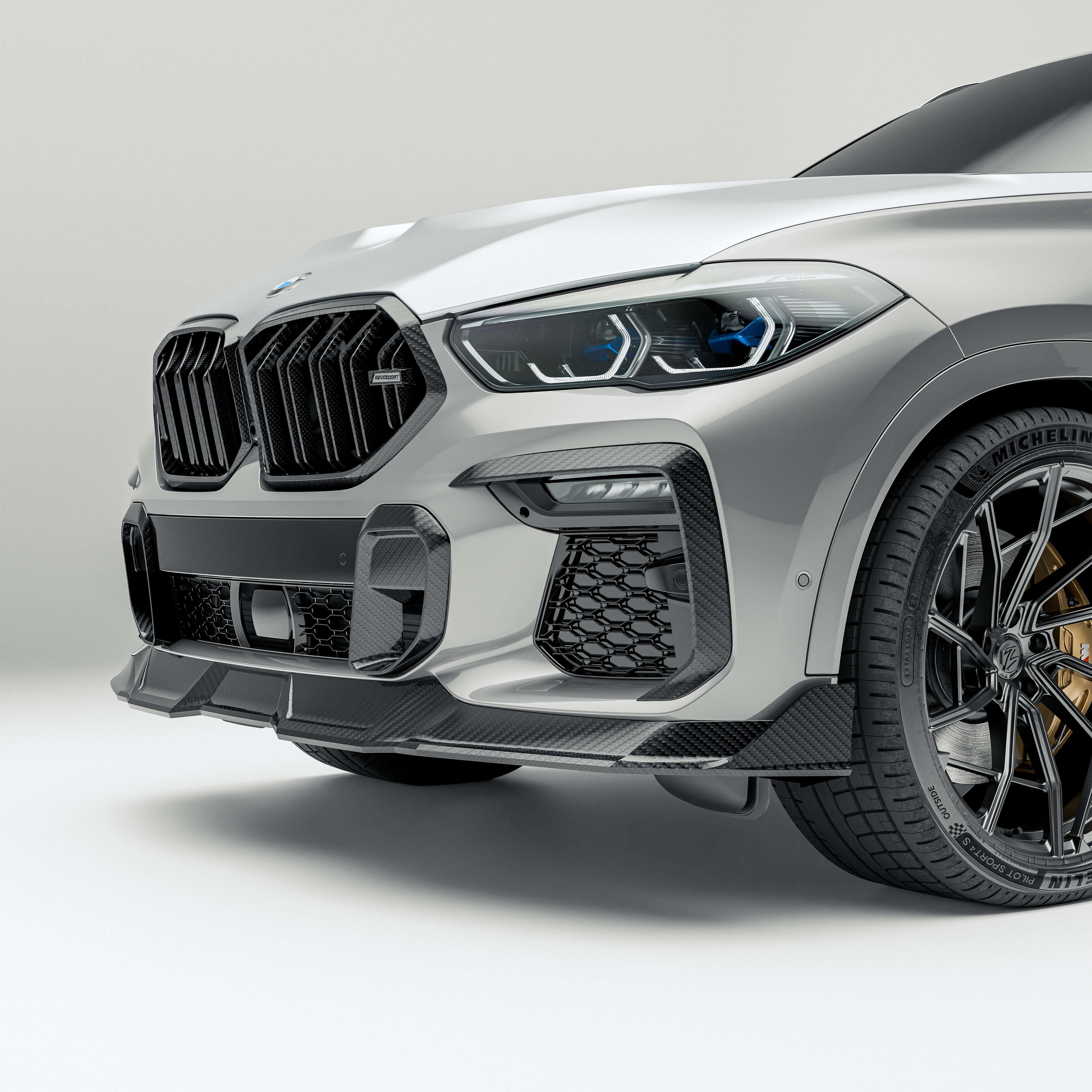 bmw-x6-g06-lci前碳纤维前风刀