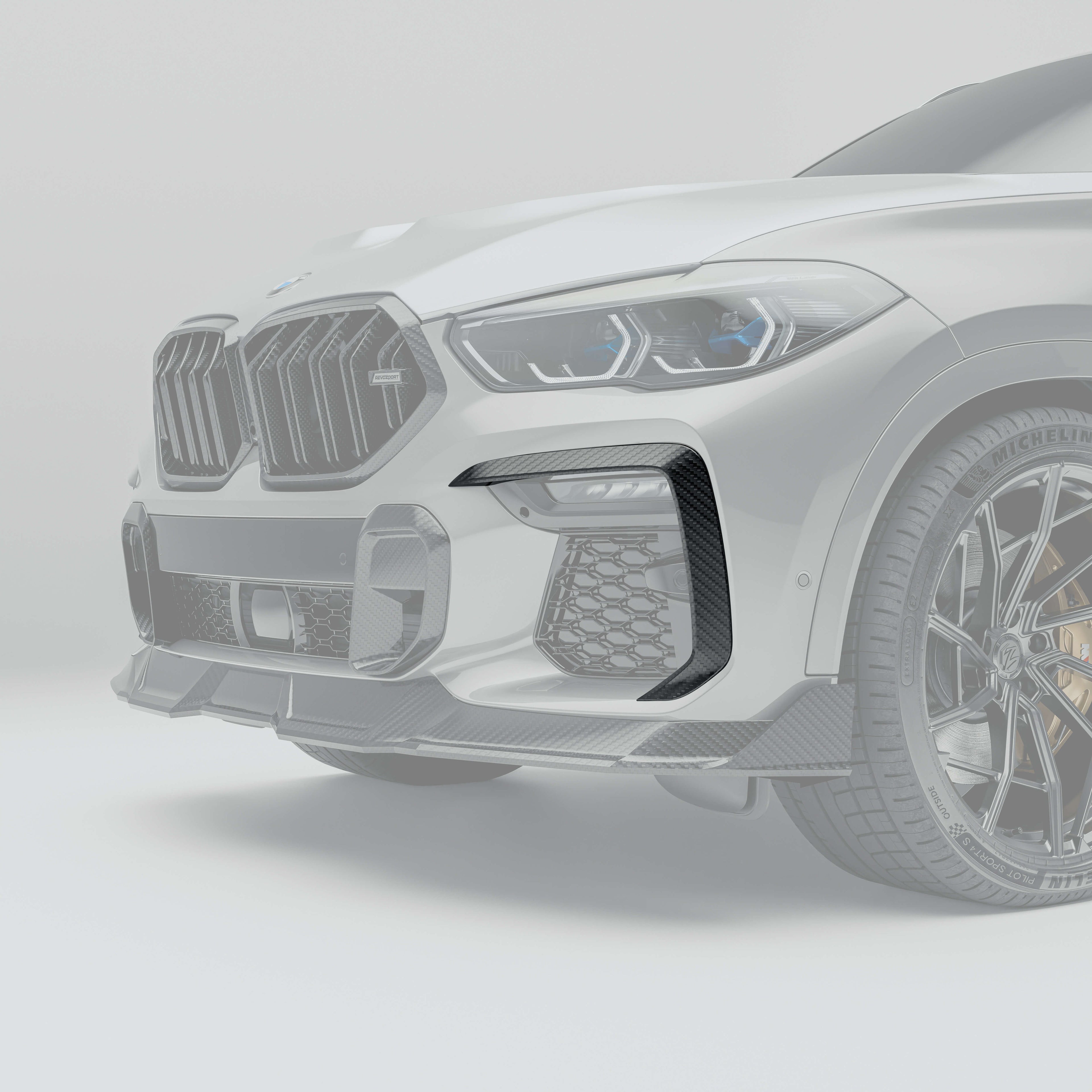 bmw-x6-g06-lci前碳纤维前风刀