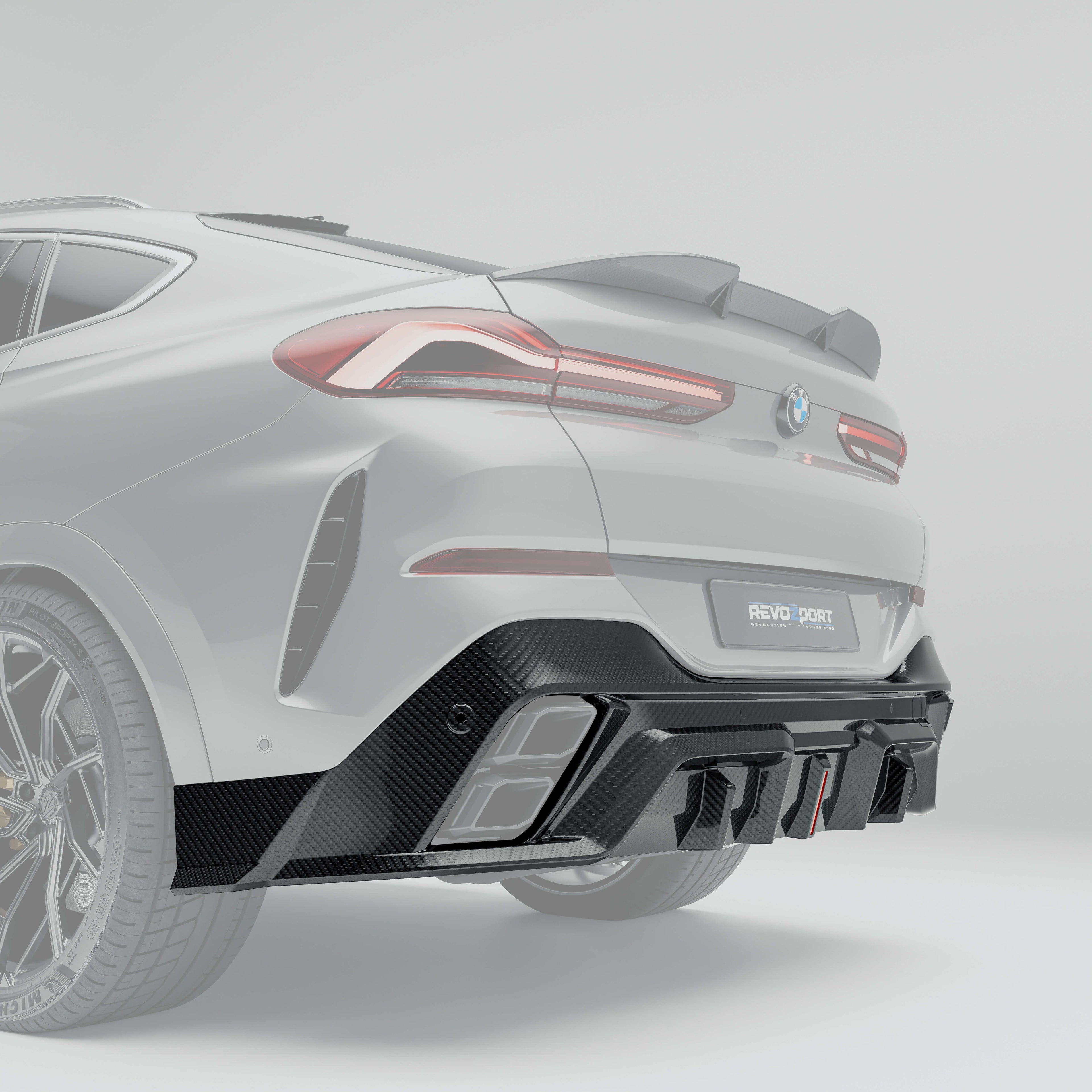 bmw-x6-g06-lci前碳纤维后扩散器