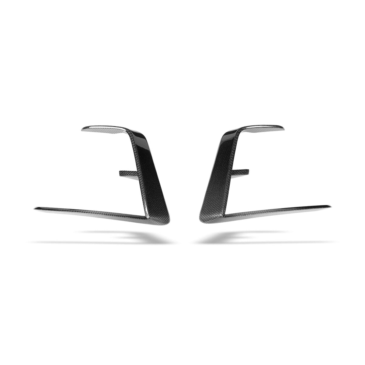 Tesla Model Y Juniper RevoZport carbon front bumper canards detail