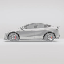 Tesla Model Y Juniper 碳纤维轮拱扩展件侧视图