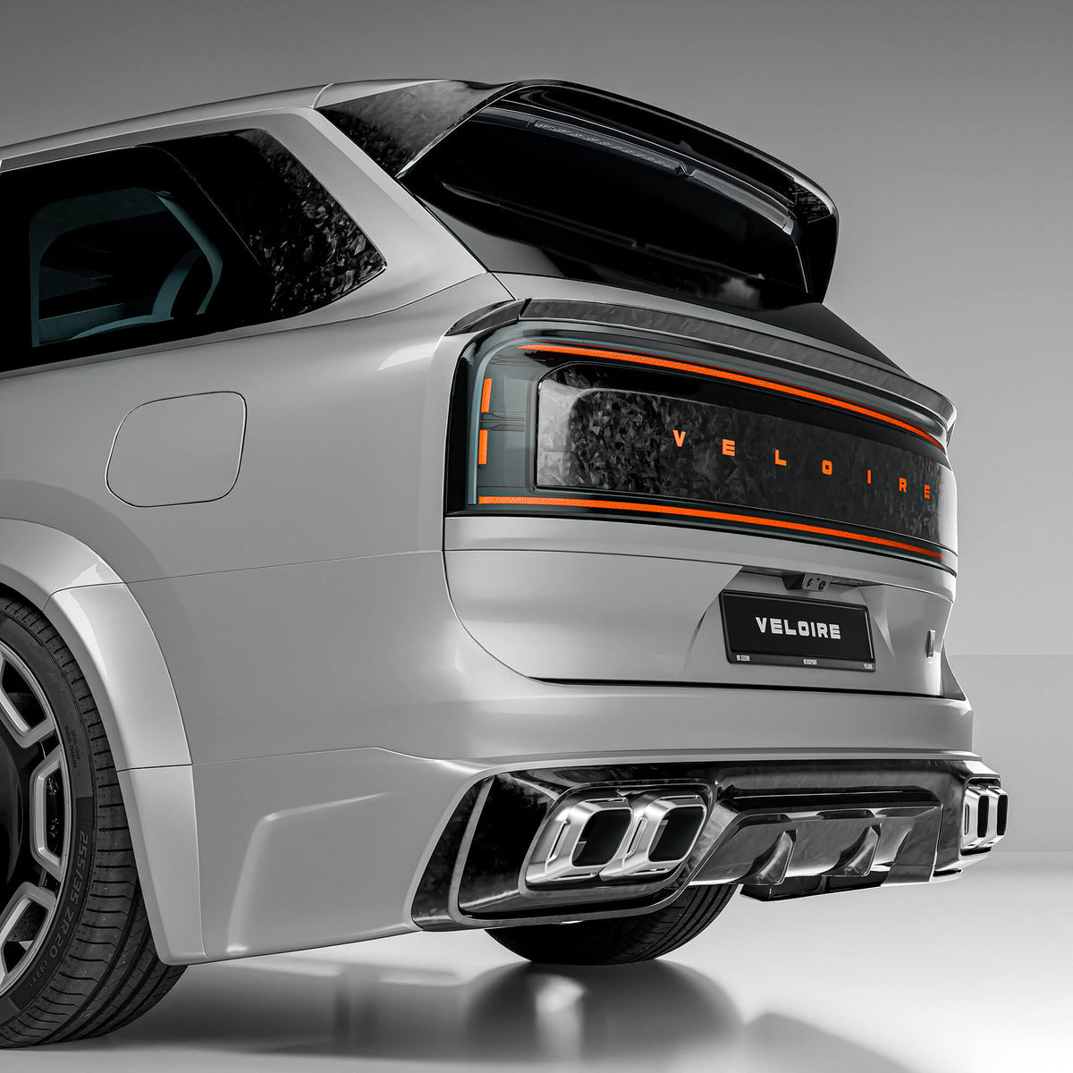 zeekr-9x-carbon-fiber-rear-diffuser-with-exhaust-finishers-—-veloire-by-revozport-with-high-gloss-finish