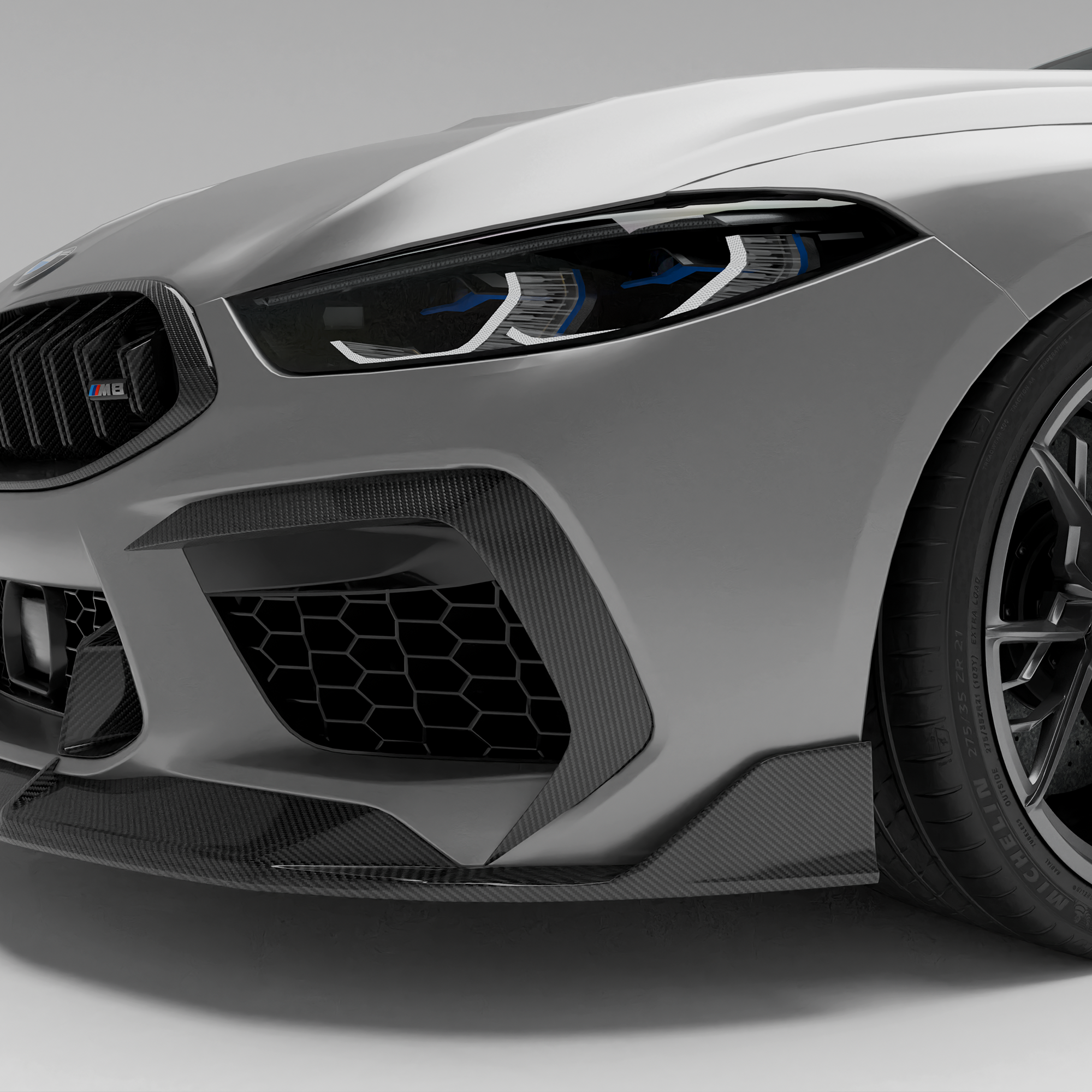 BMW M8 F91 F92 F93 Carbon Fiber Front Bumper Canards