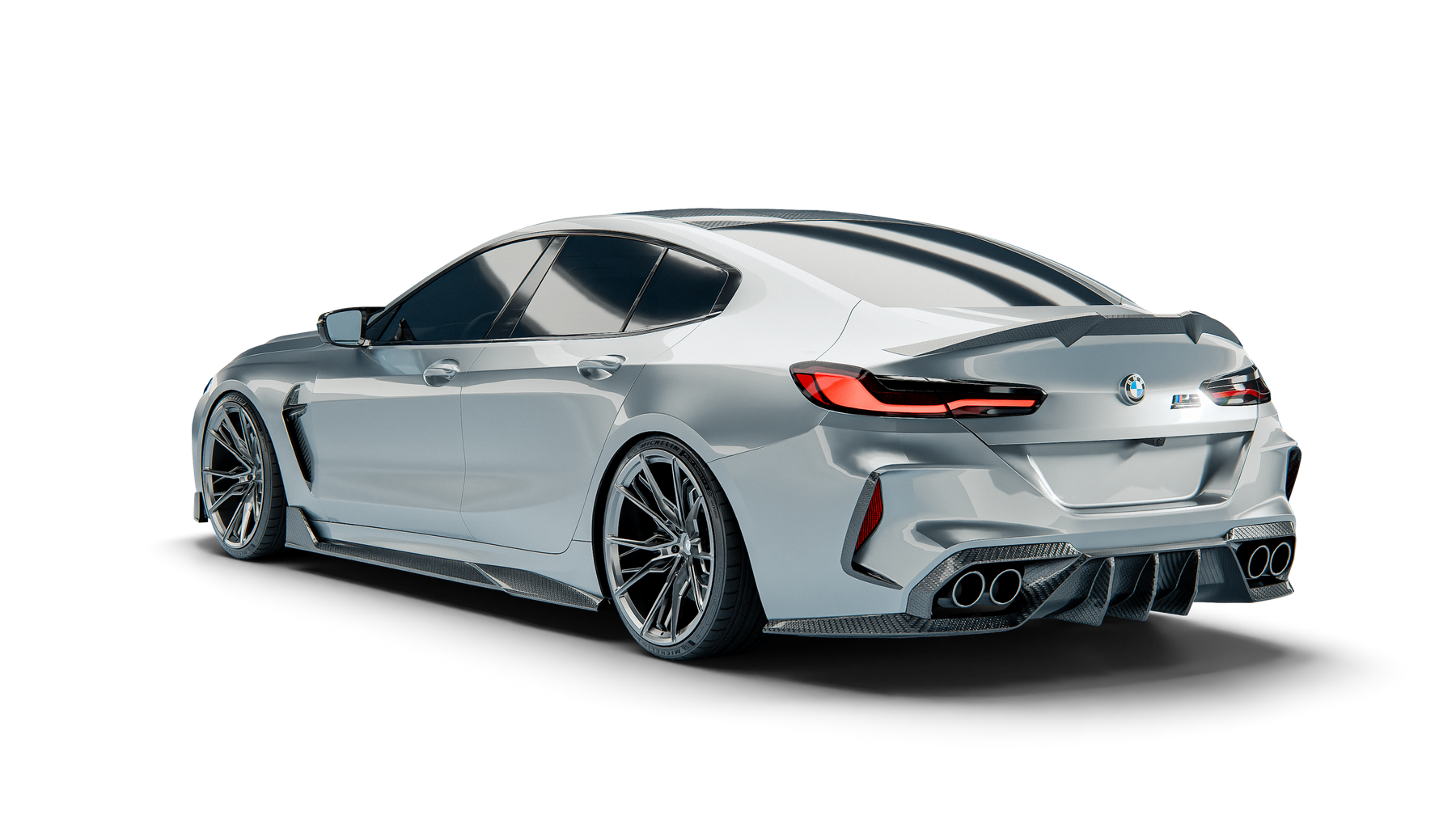 BMW M8 F93 Gran Coupe RevoZport Street Program rear three-quarter view